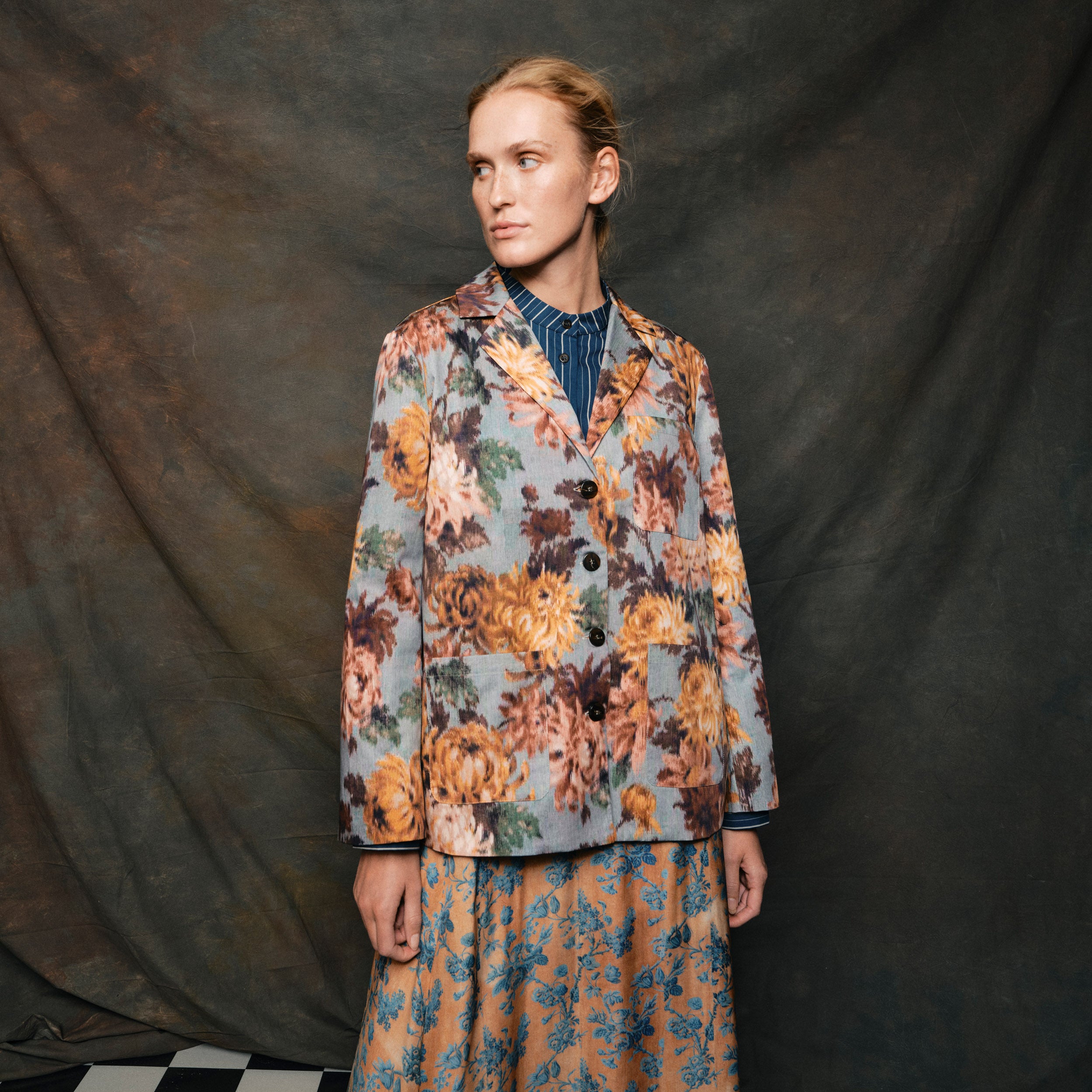 Tapis Noir Becca Bomulds Blazer - Himmelblå Jacket Mørkeblå