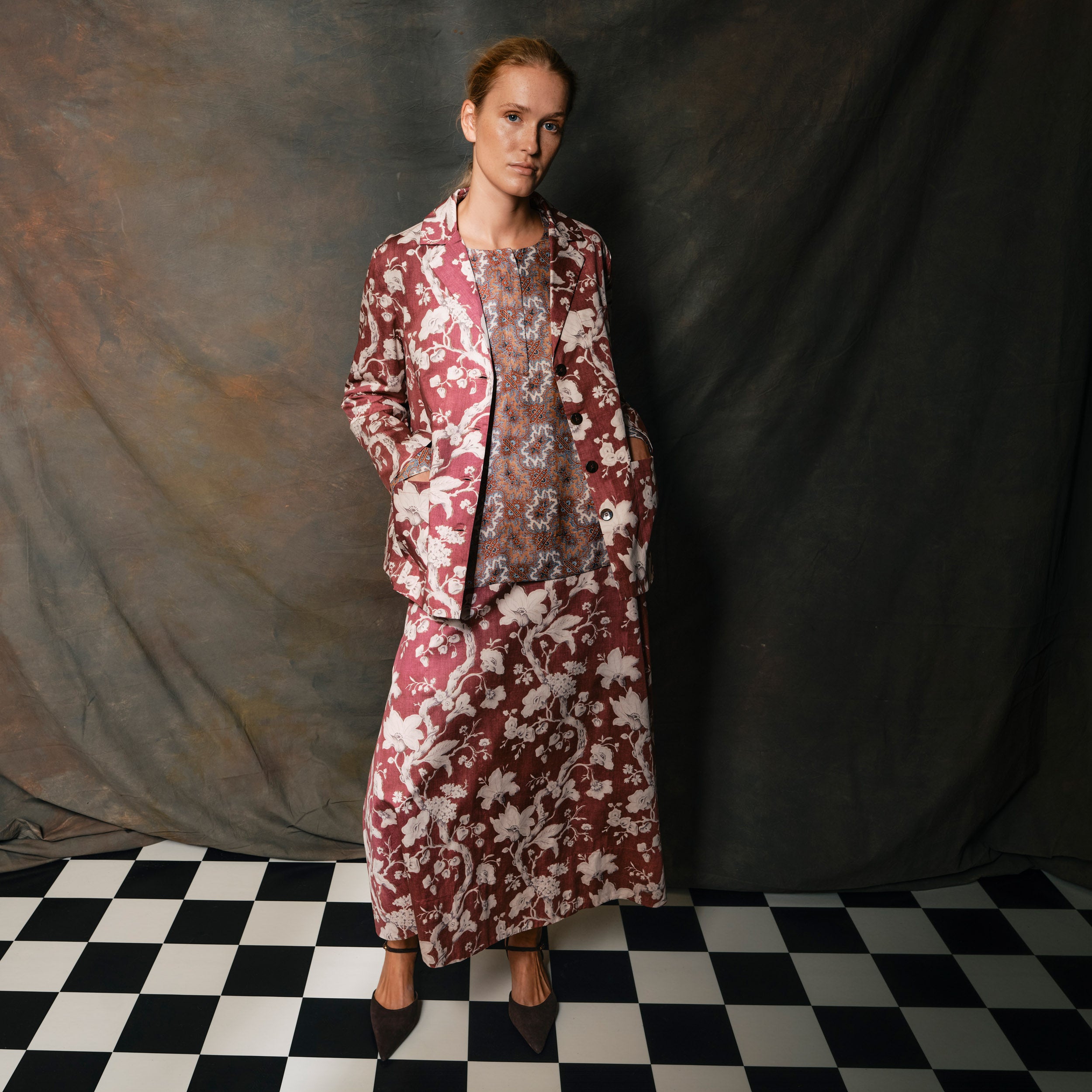 Tapis Noir Cate Bomuld Nederdel - Mørk rød Skirt Rød