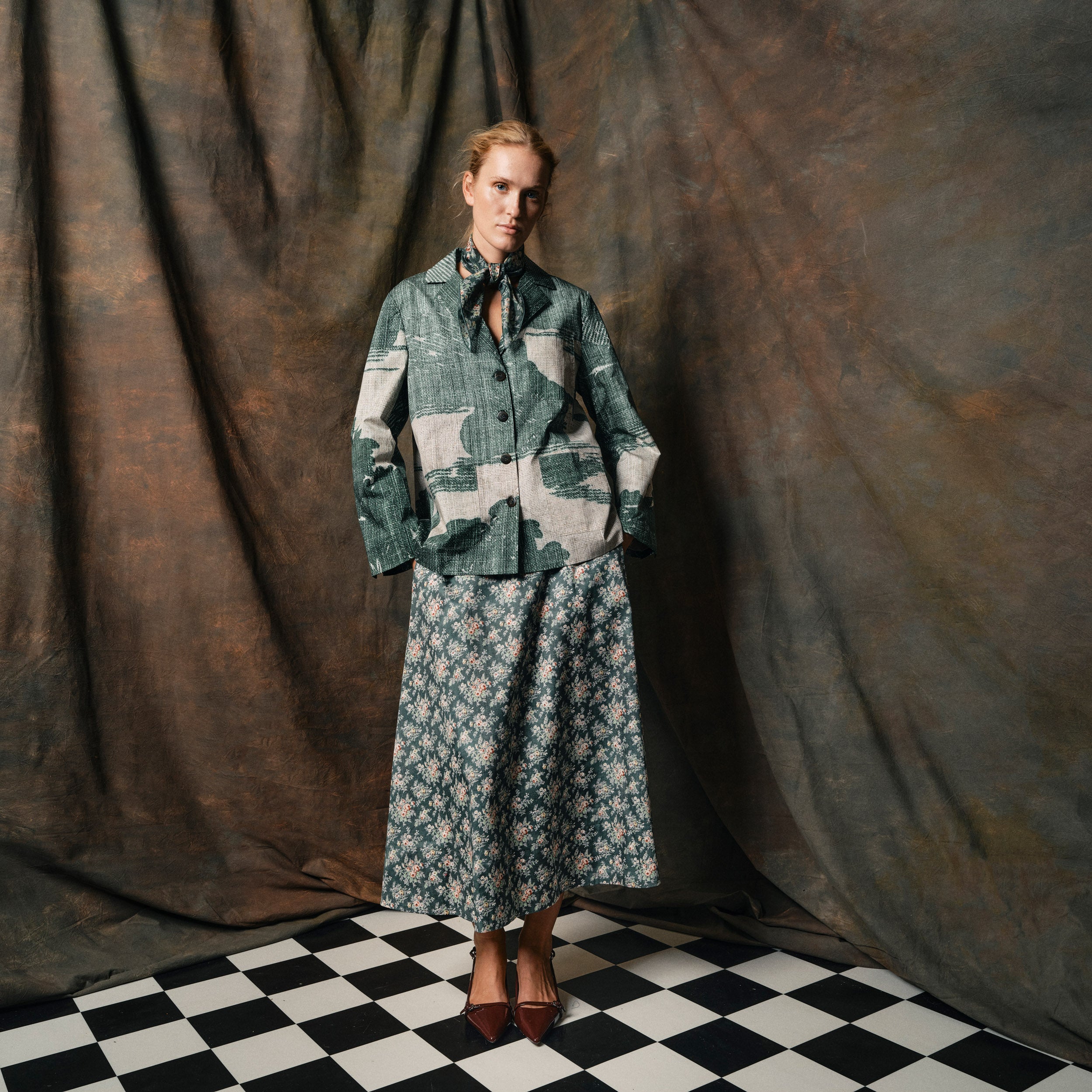 Tapis Noir Cate Bomuld Nederdel - Smaragd Skirt Mørkegrøn