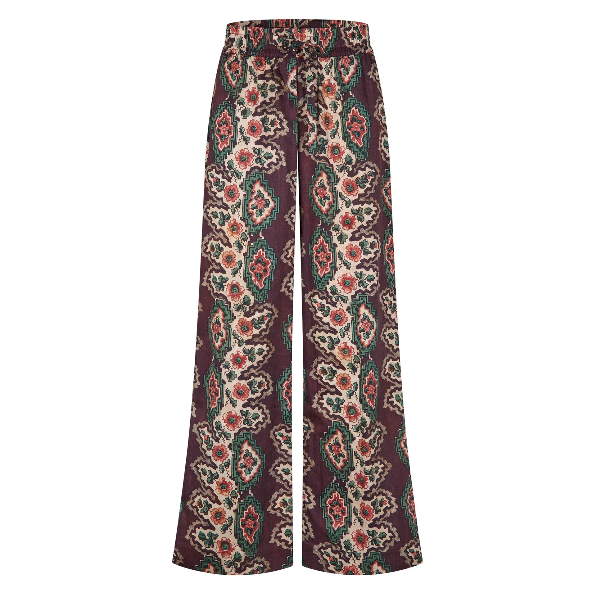 Tapis Noir Catrin Bomuld Bukser - Geometrisk stripe Pants Brun