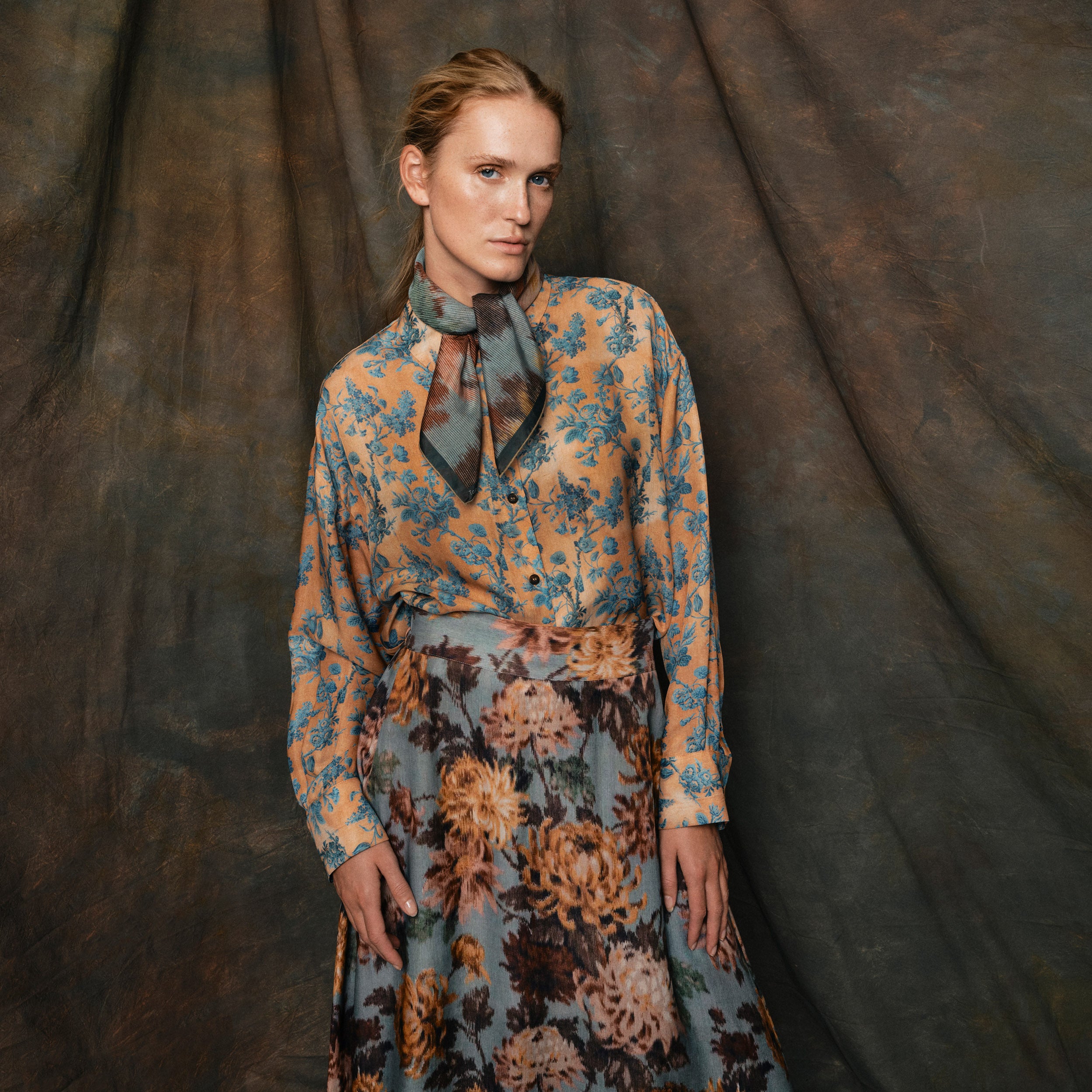 Tapis Noir Darla Silkeskjorte - Blå toile Shirt Mørkeblå