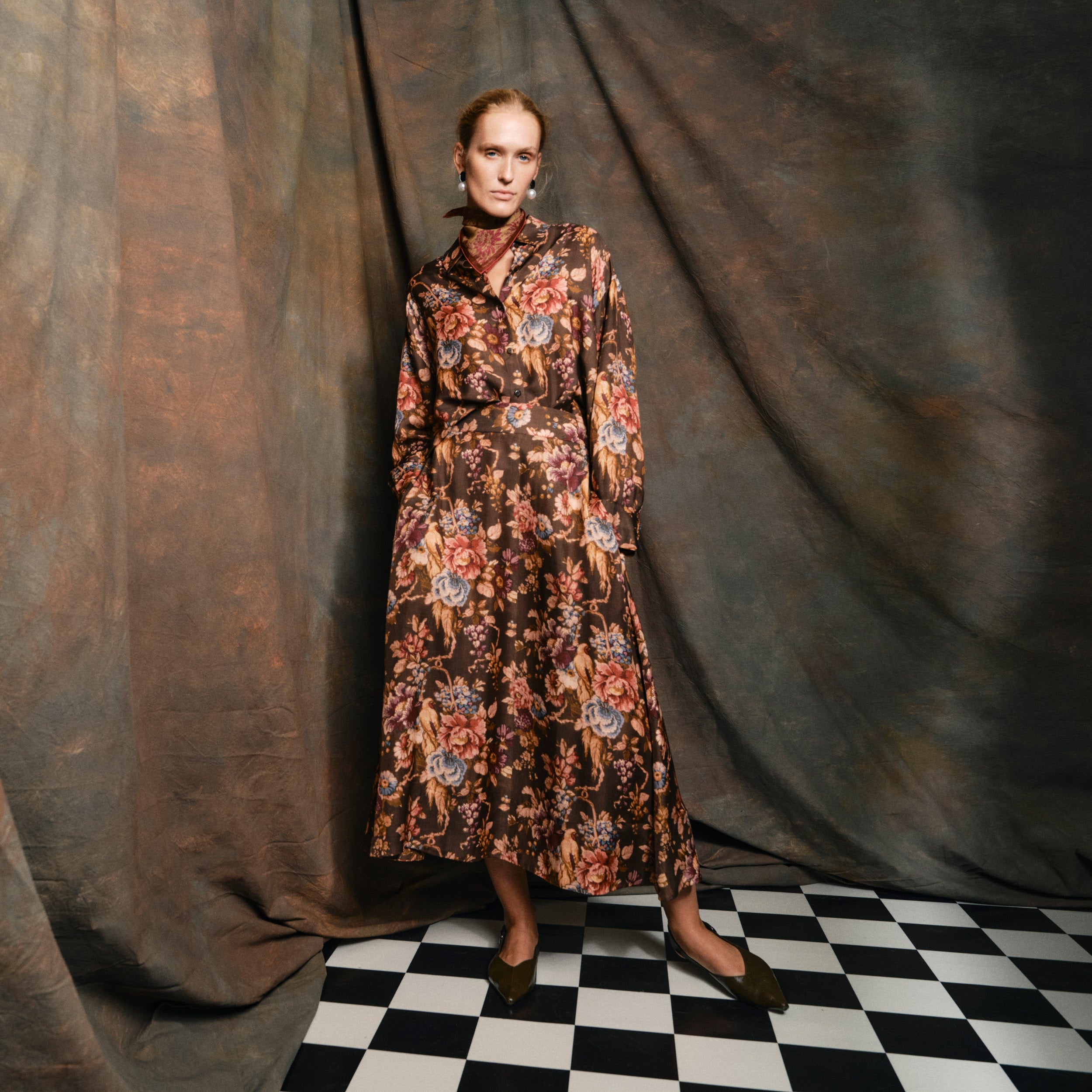 Tapis Noir Darla Silkeskjorte - Mørk oliven Shirt Dark olive