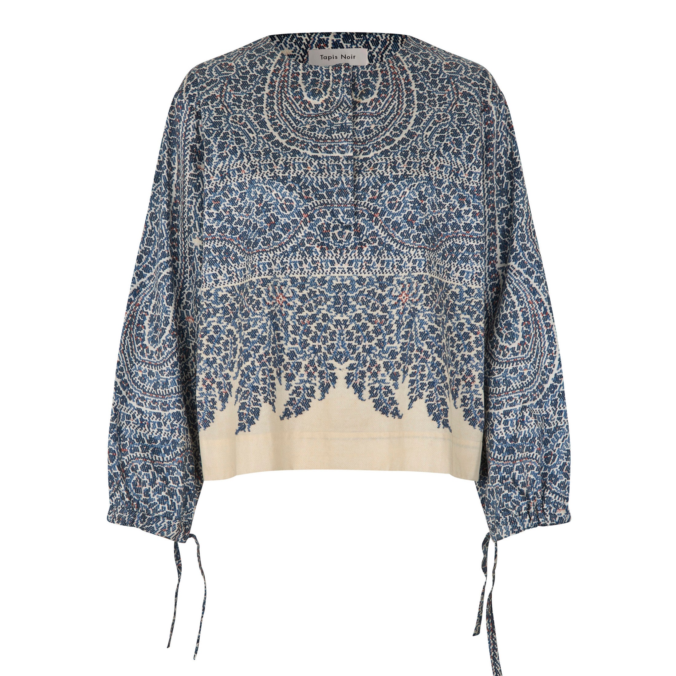 Tapis Noir Denise Bomuld top - Blå paisley Top Mørkeblå