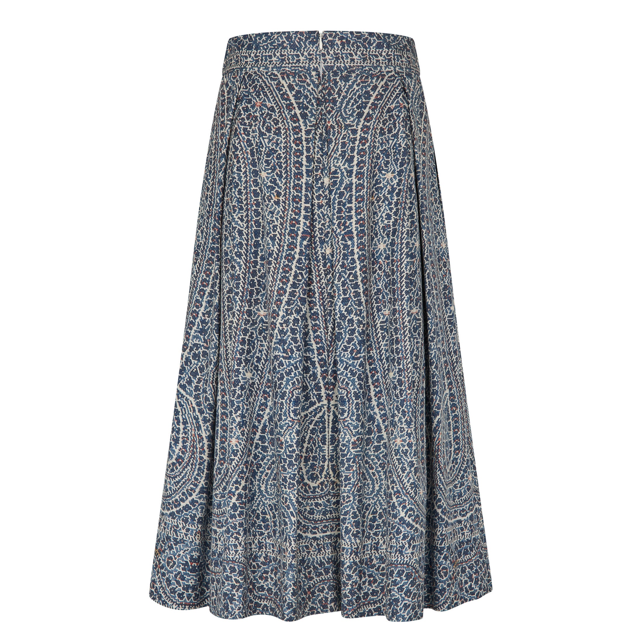 Tapis Noir Dilia Silke Nederdel - Blå paisley Skirt Mørkeblå