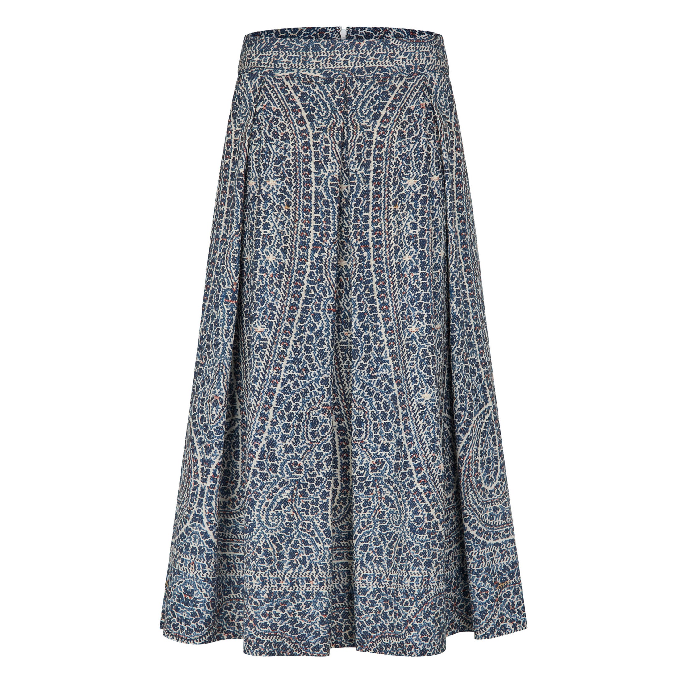 Tapis Noir Dilia Silke Nederdel - Blå paisley Skirt Mørkeblå