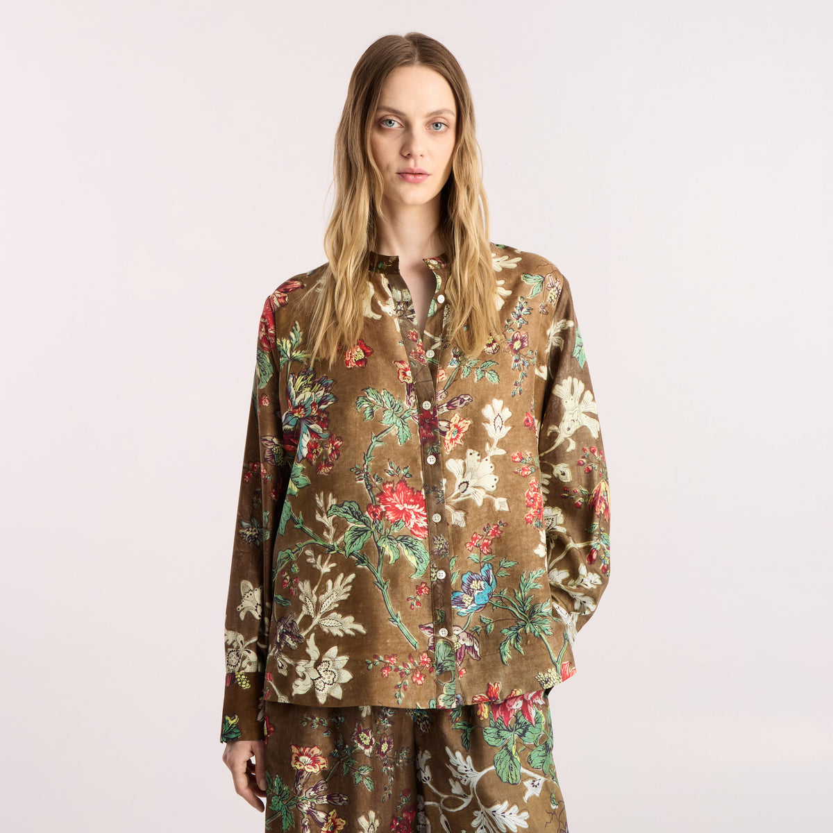 Tapis Noir Fernanda Silk Shirt - Brown Shirt Brun