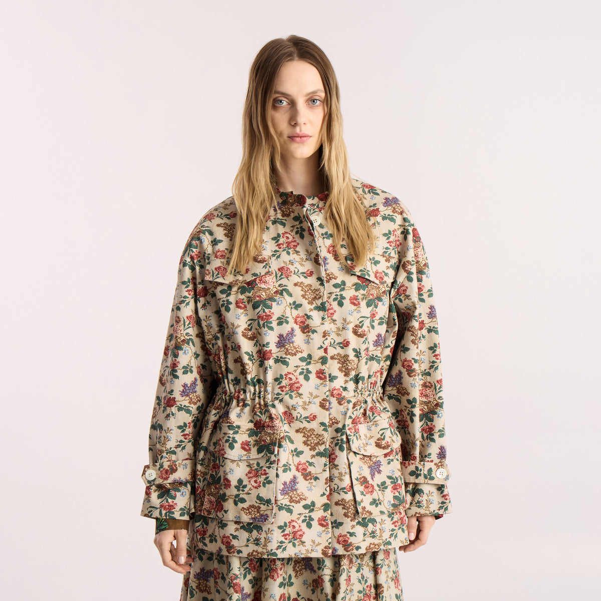 Tapis Noir Flora Cotton Jacket - Rose Jacket Beige