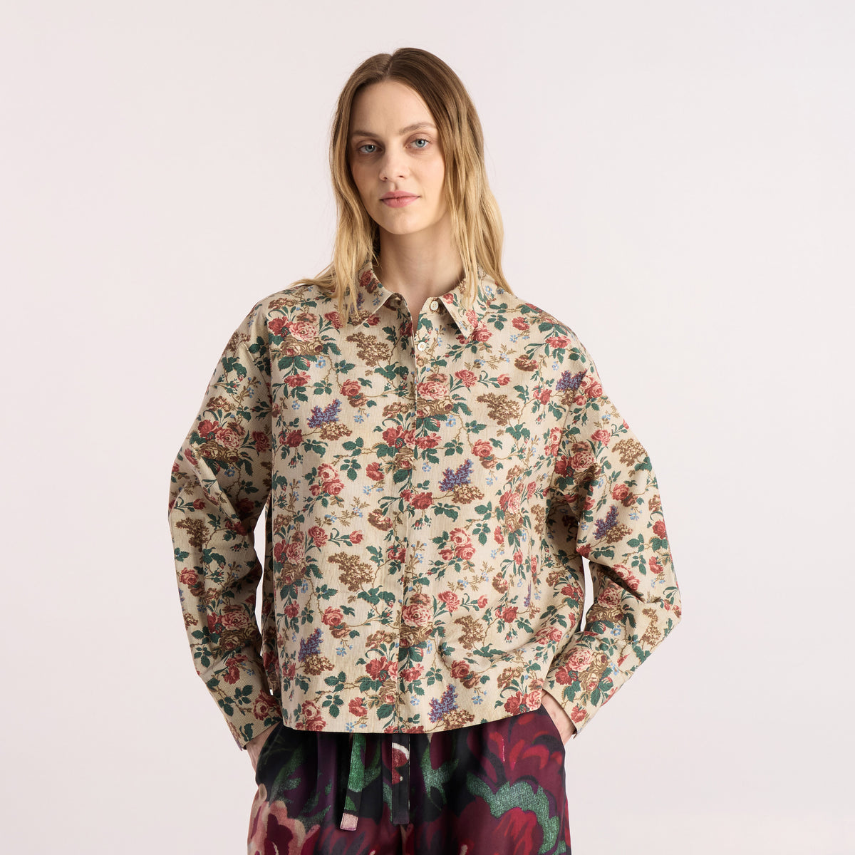 Tapis Noir Frances Cotton Shirt - Rose Shirt Beige