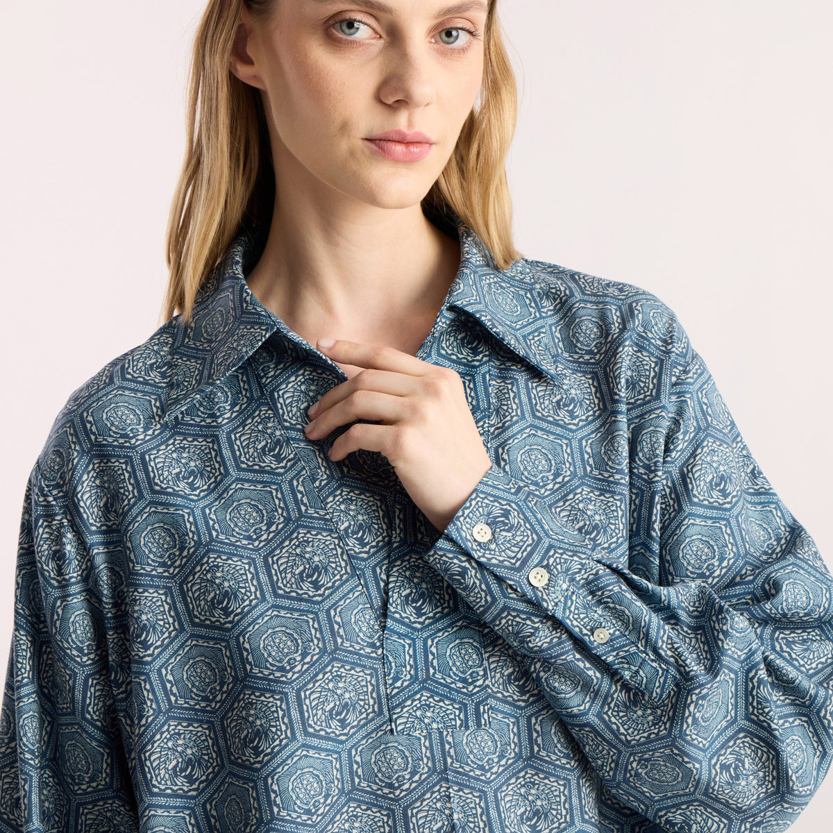 Tapis Noir Francisca Uld Skjorte - Blå Shirt Mørkeblå