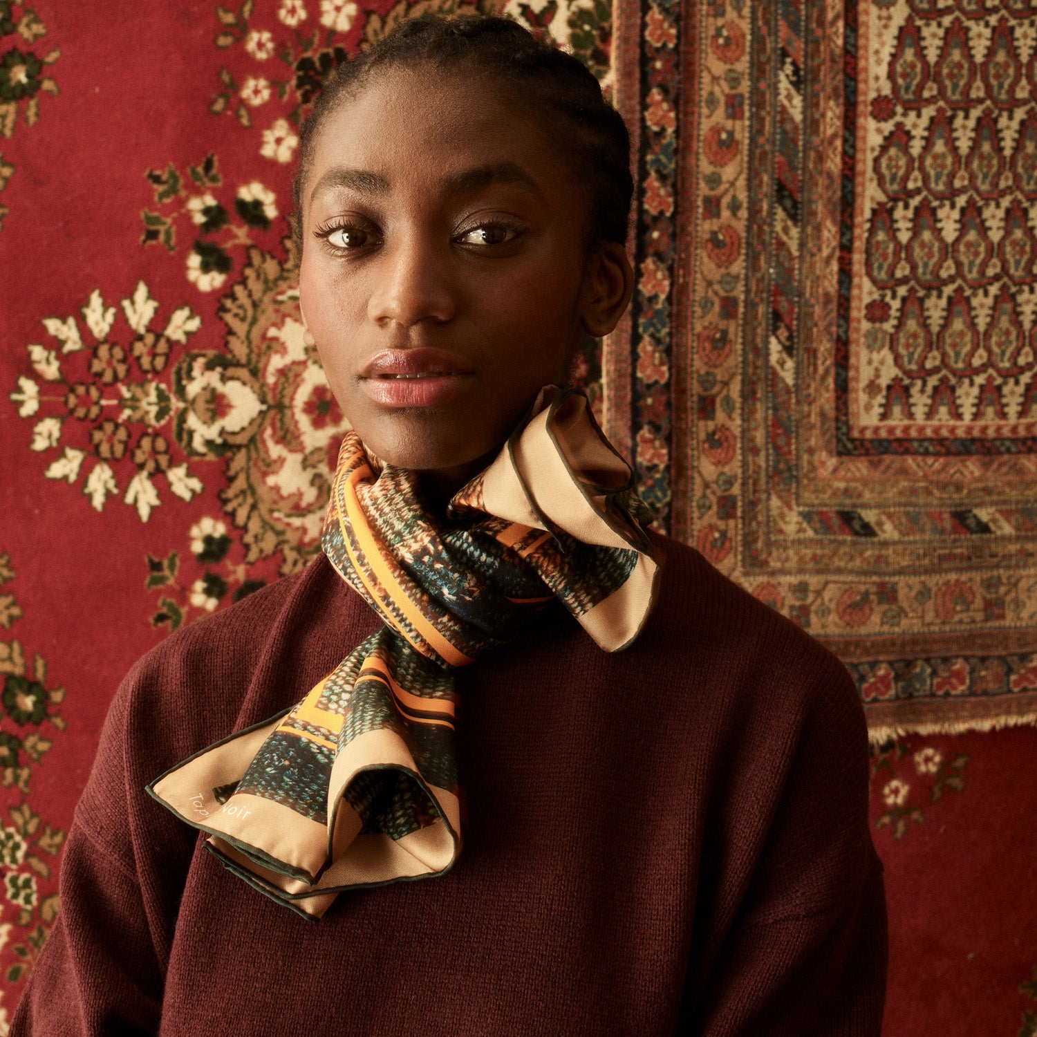 Tapis Noir Klassisk Citron Gobelin Tørklæde Classical Blomsterprint