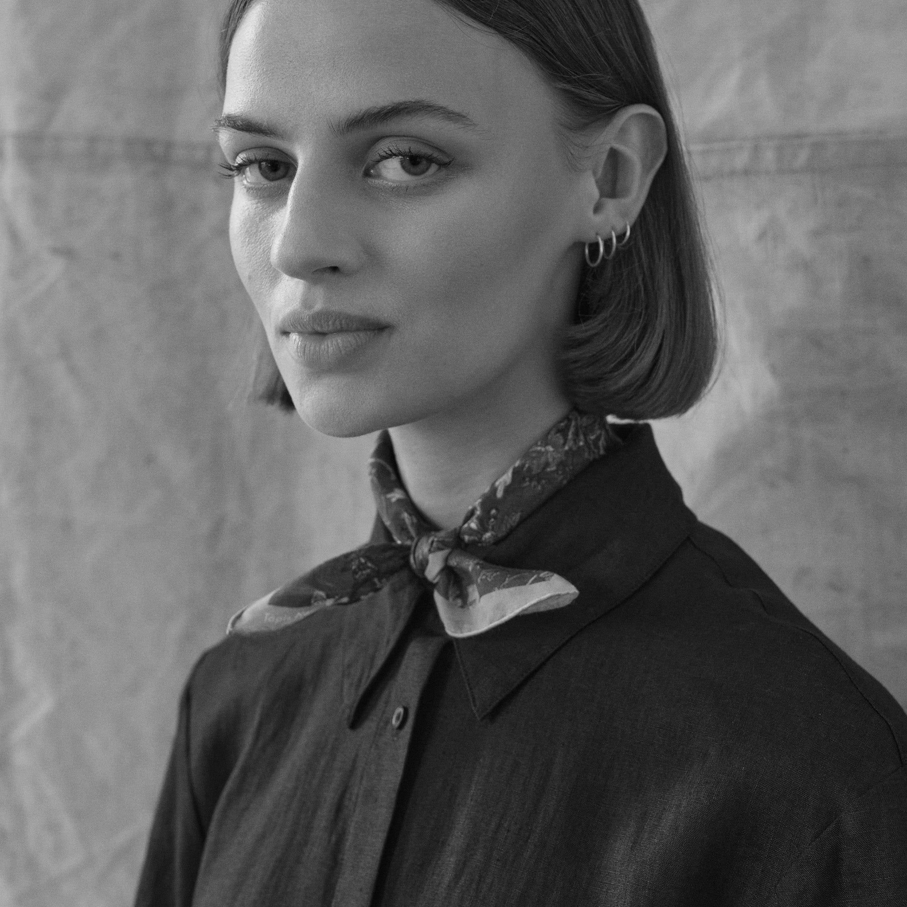 Tapis Noir Lommetørklæde Brokade Handkerchief Beige