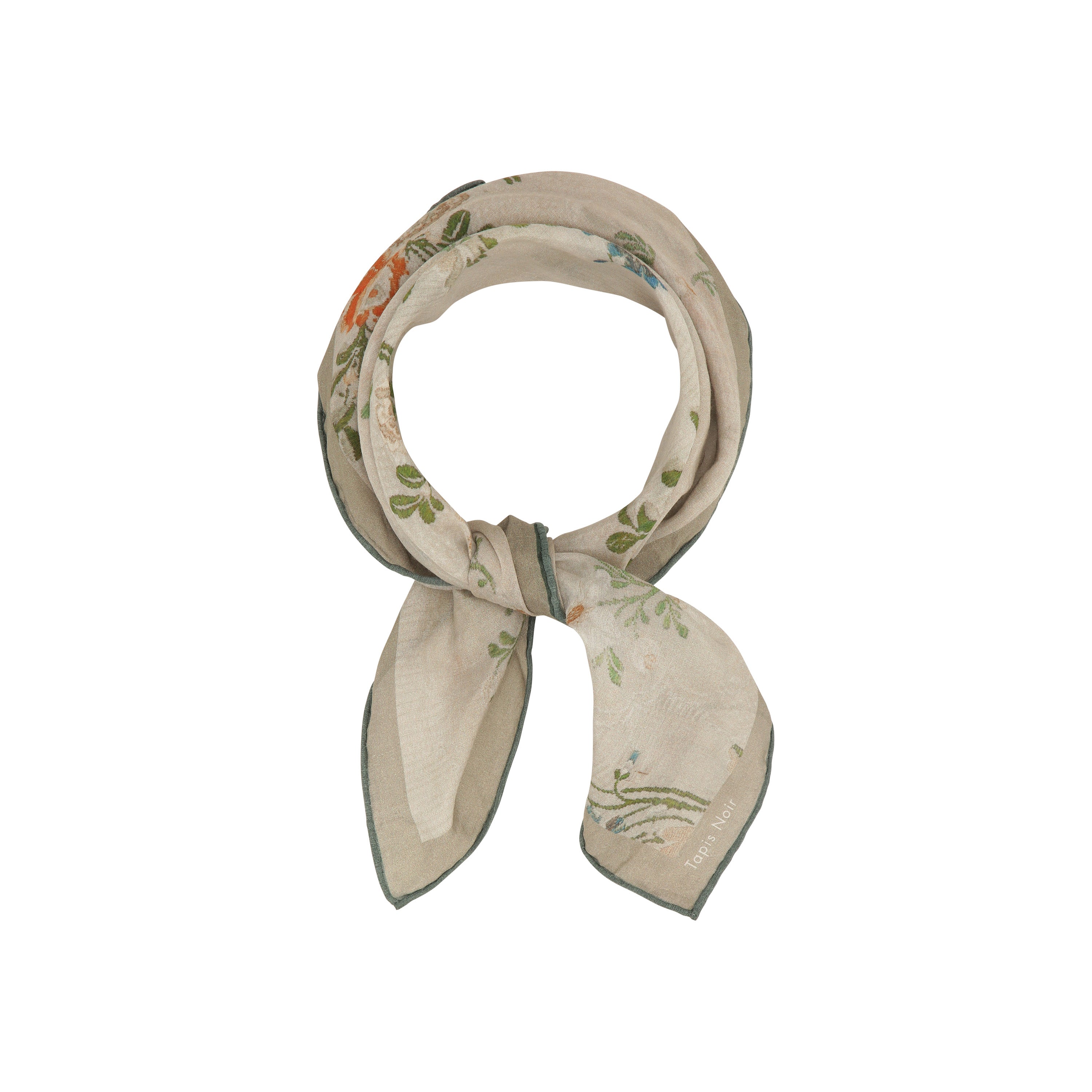 Tapis Noir Lommetørklæde Brokade Handkerchief Beige