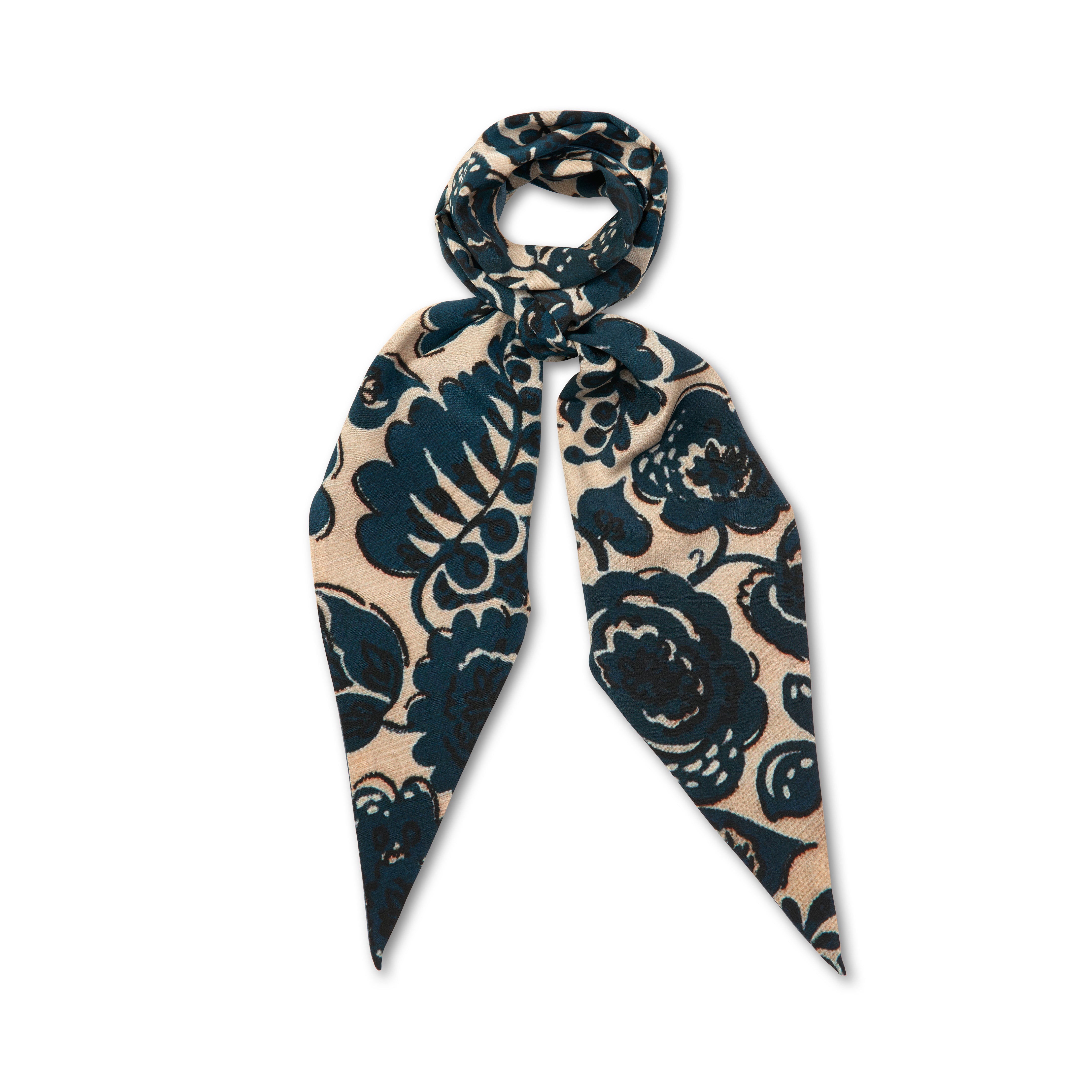 Tapis Noir Smalt Blåt Blomster Tørklæde Slim Bordeaux