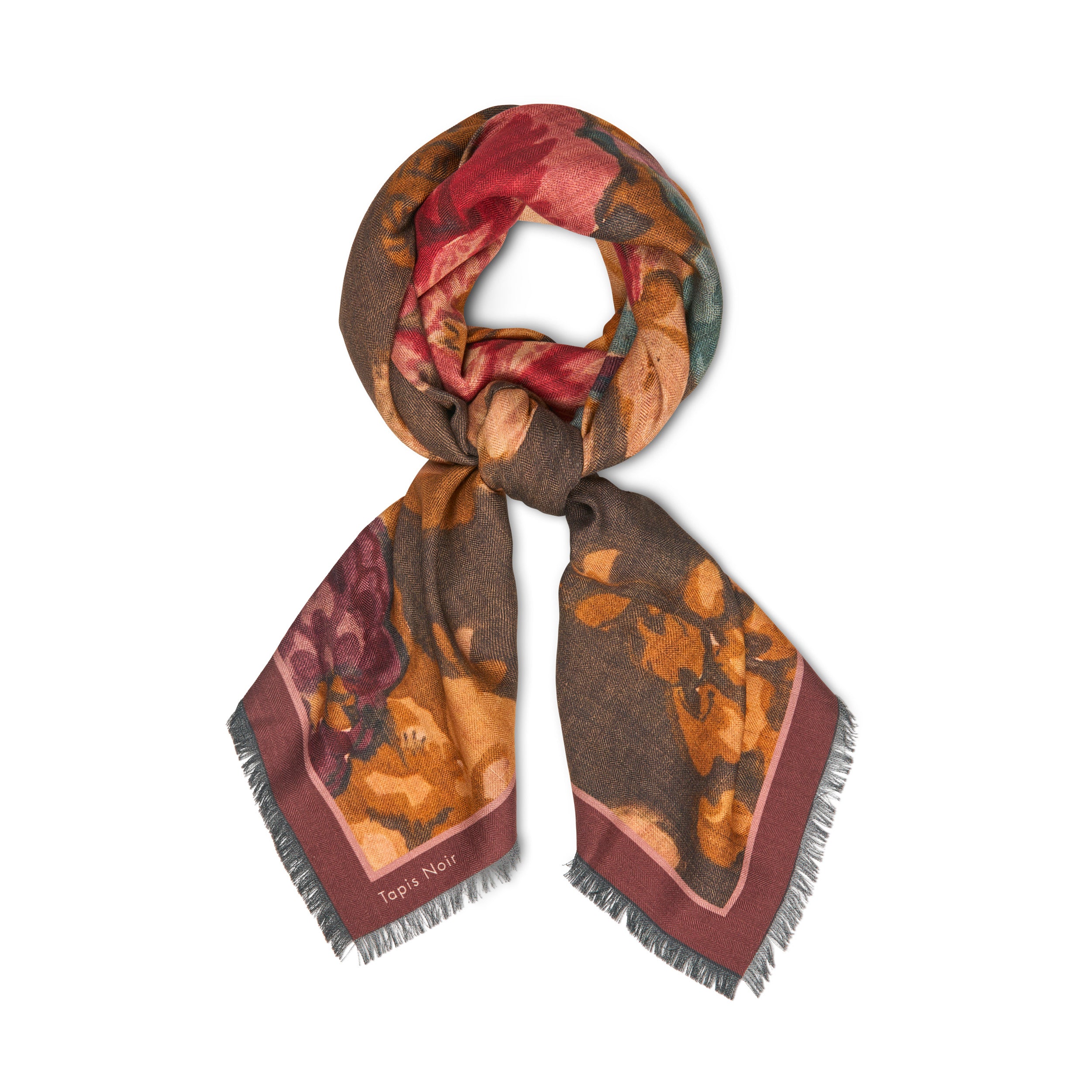 Tapis Noir Stort Daisy Tørklæde Large Dark olive