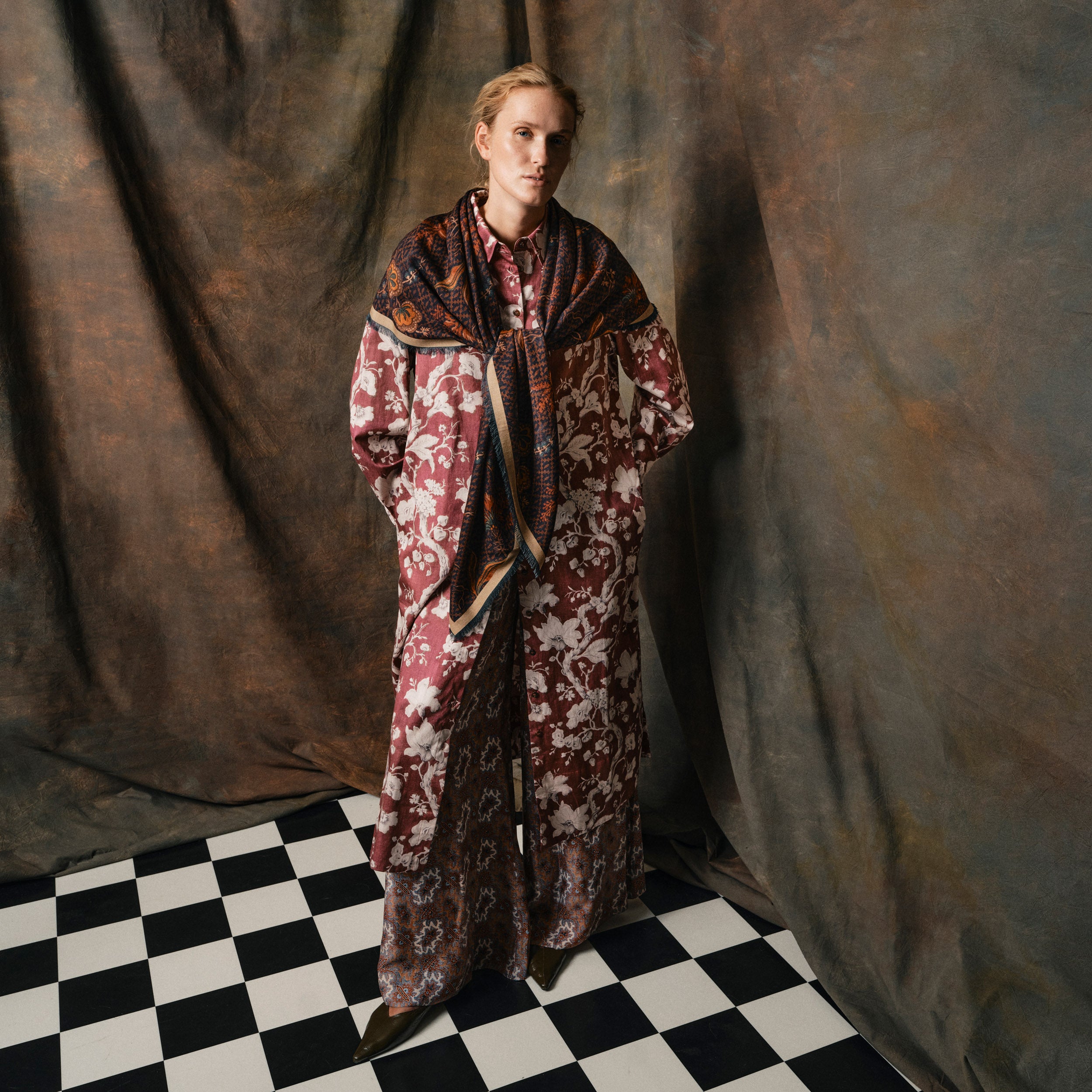 Tapis Noir Stort Demi Tørklæde Large Brun