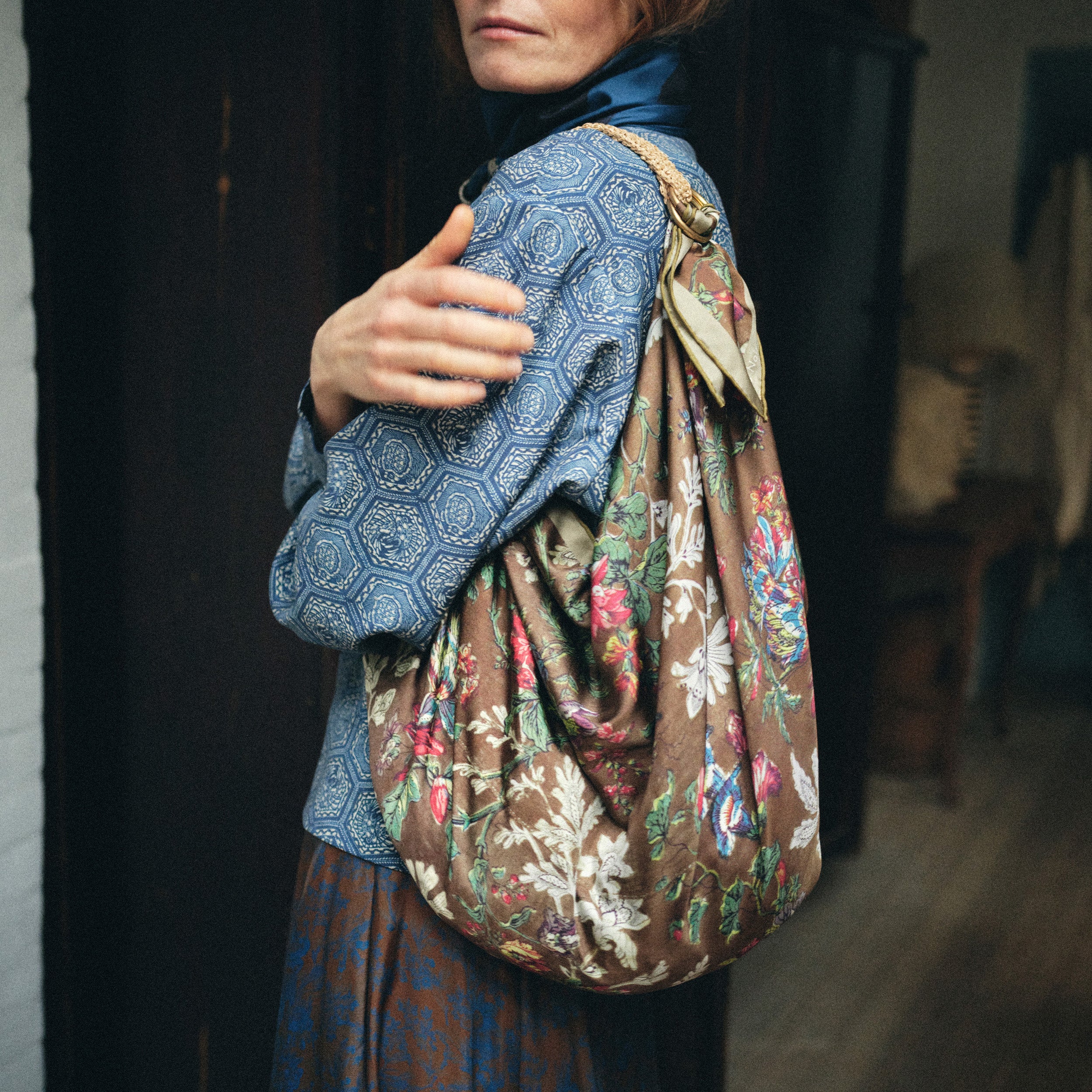 Tapis Noir Adele Kort Bambus Håndtag Other Beige