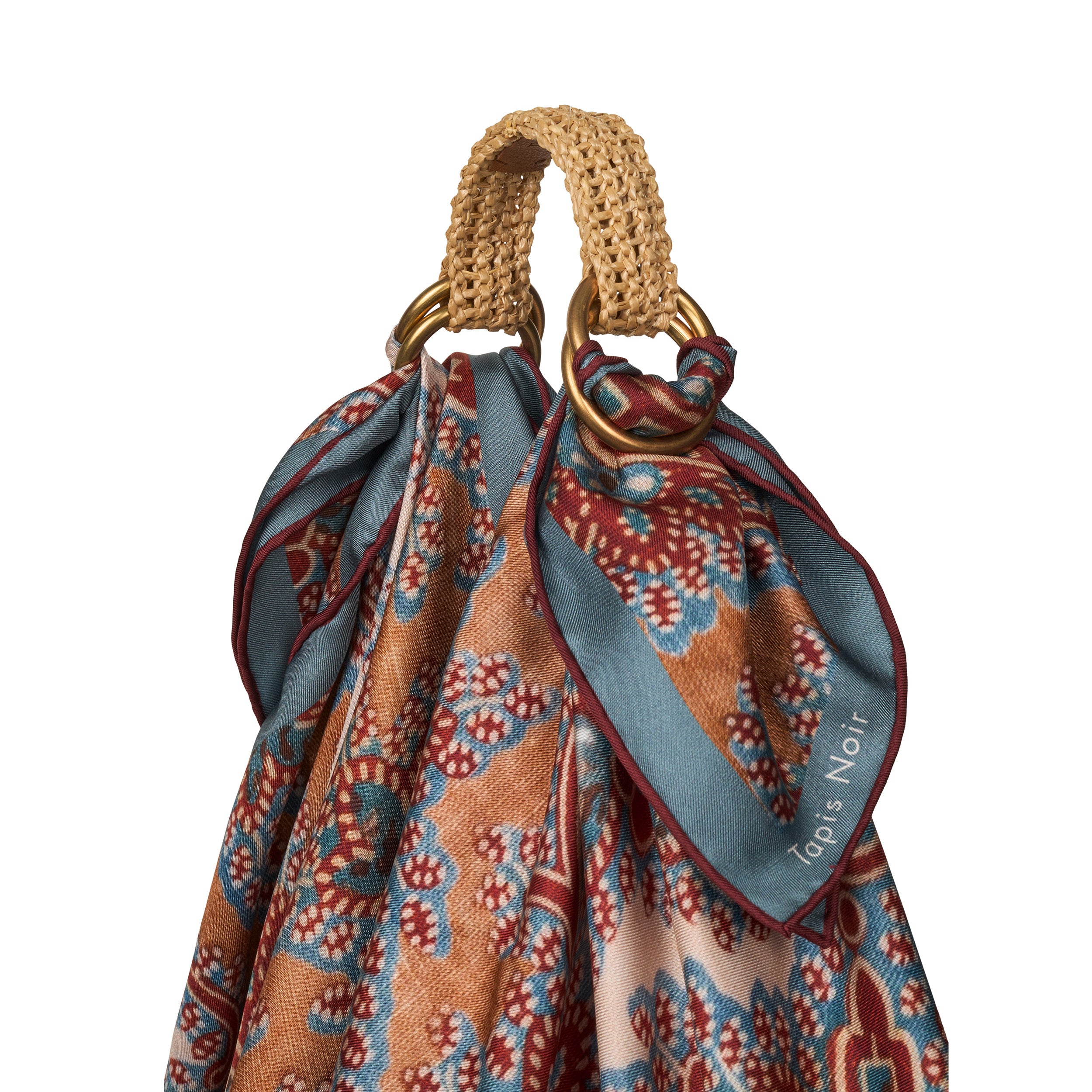 Tapis Noir Adele Kort Bambus Håndtag Other Beige