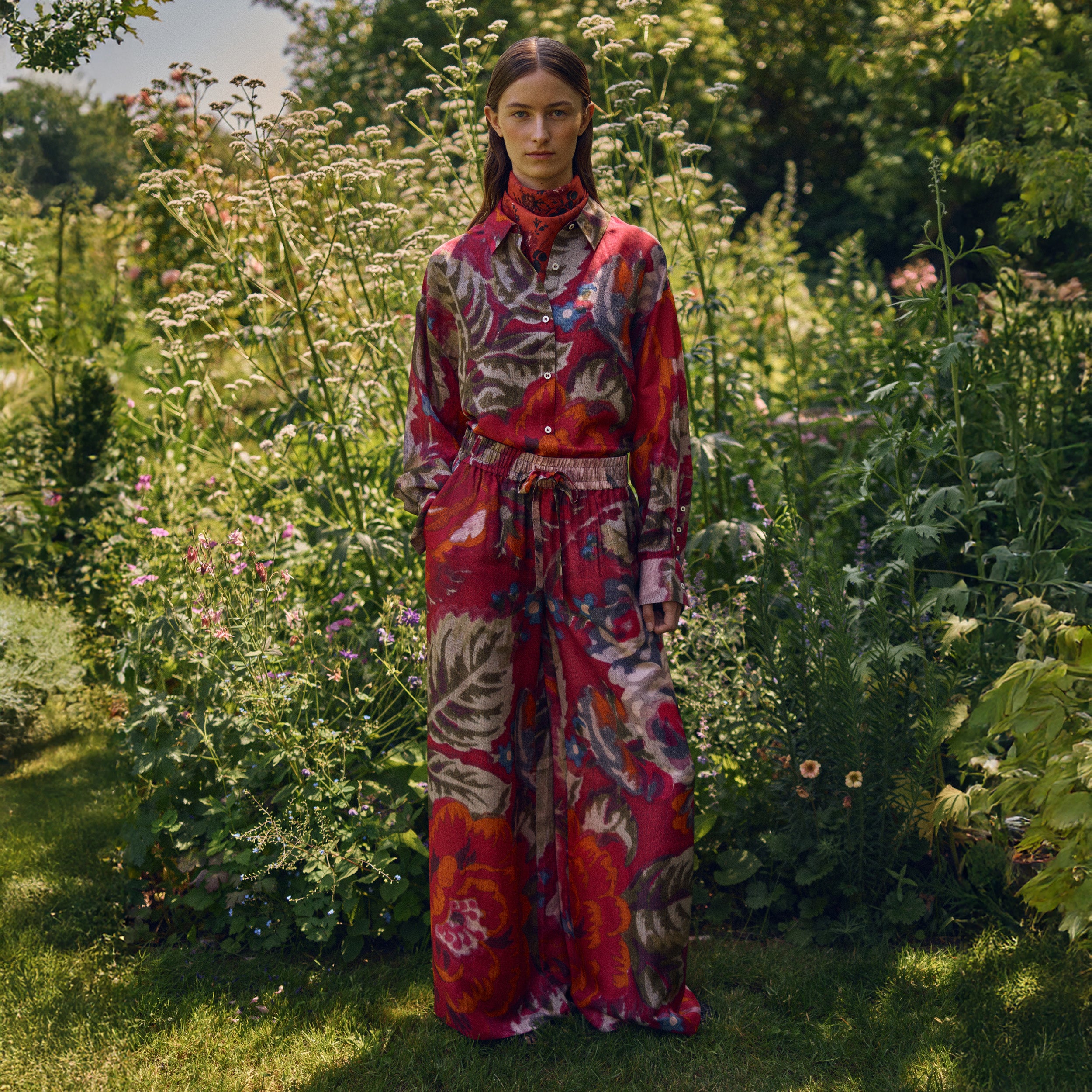 Tapis Noir Cara Silke Palazzo Bukser - Pink Pants Pink