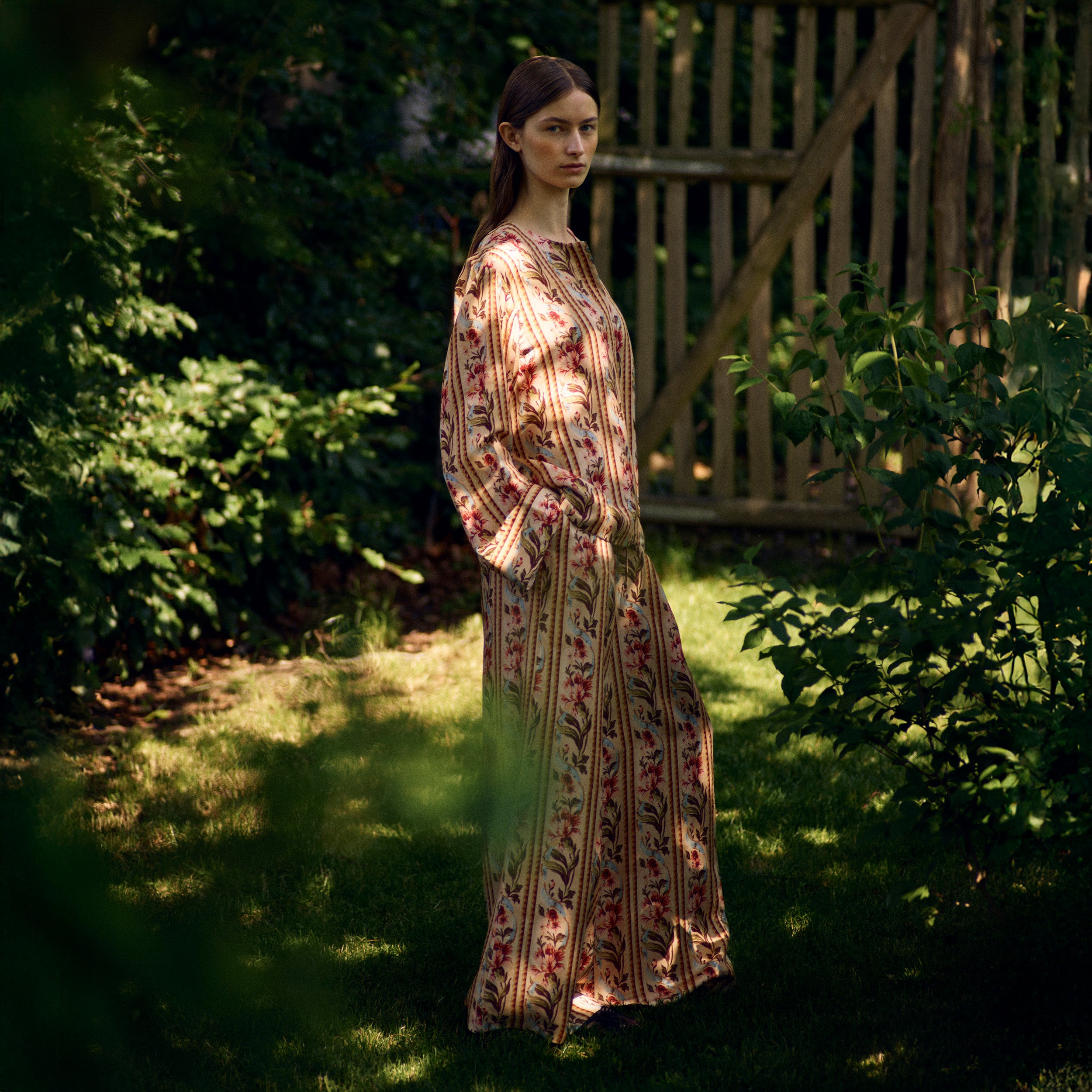 Tapis Noir Cara Silke Palazzo Bukser - Stribet Pants Guld