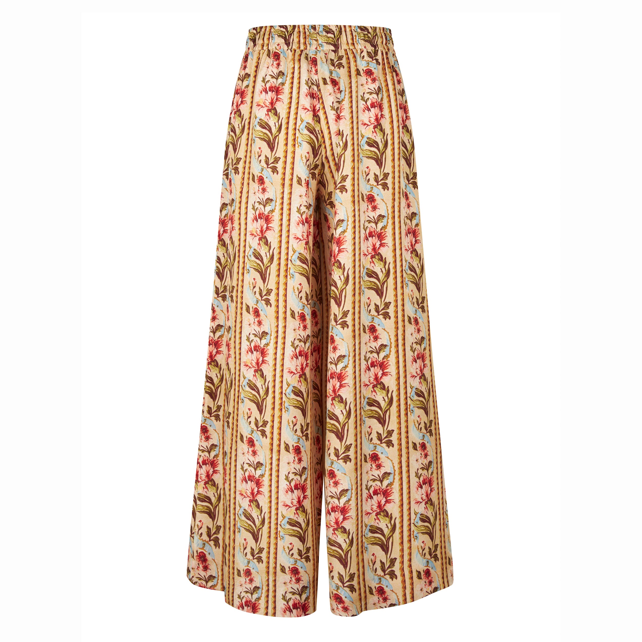 Tapis Noir Cara Silke Palazzo Bukser - Stribet Pants Guld