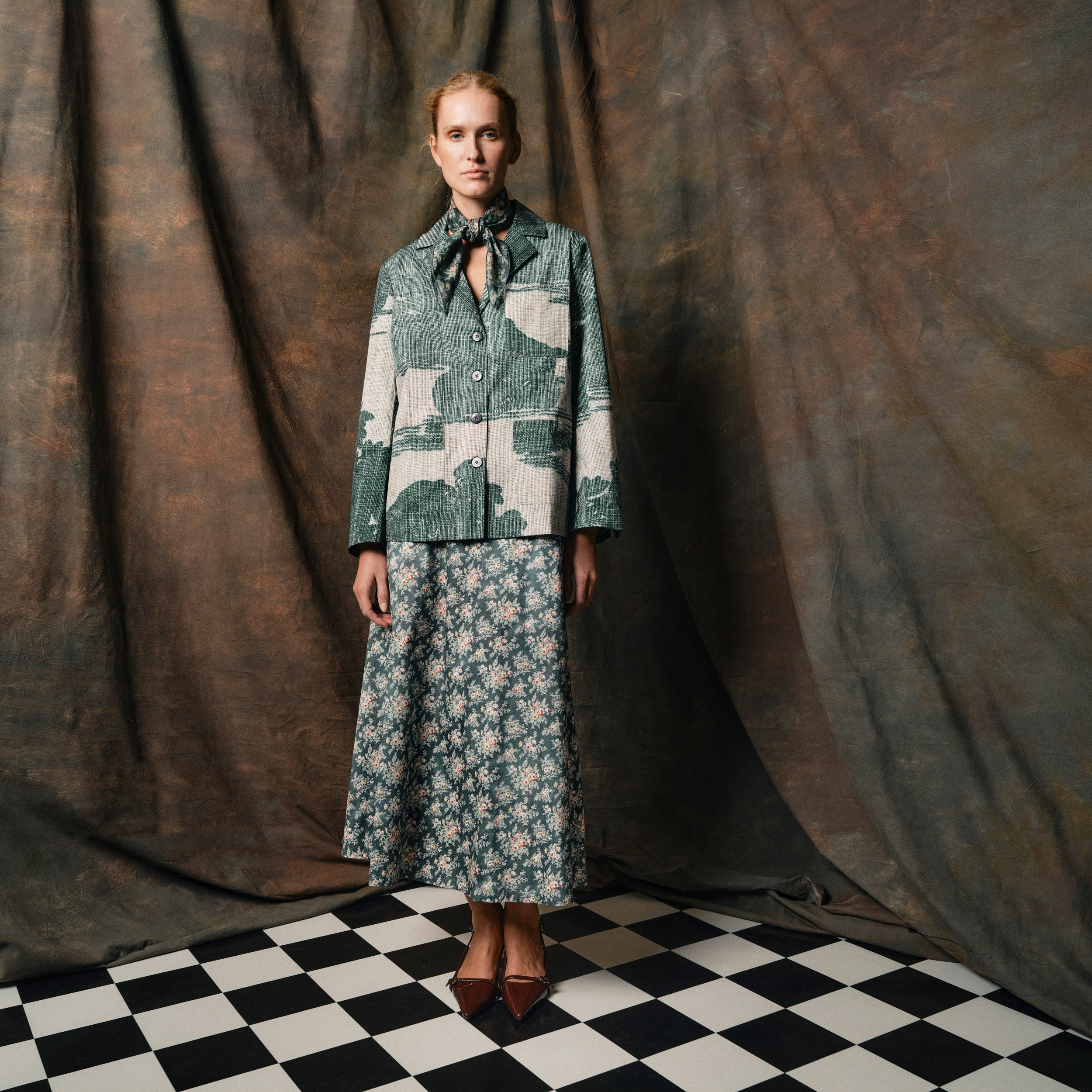 Tapis Noir Cate Bomuld Nederdel - Smaragd Skirt Mørkegrøn