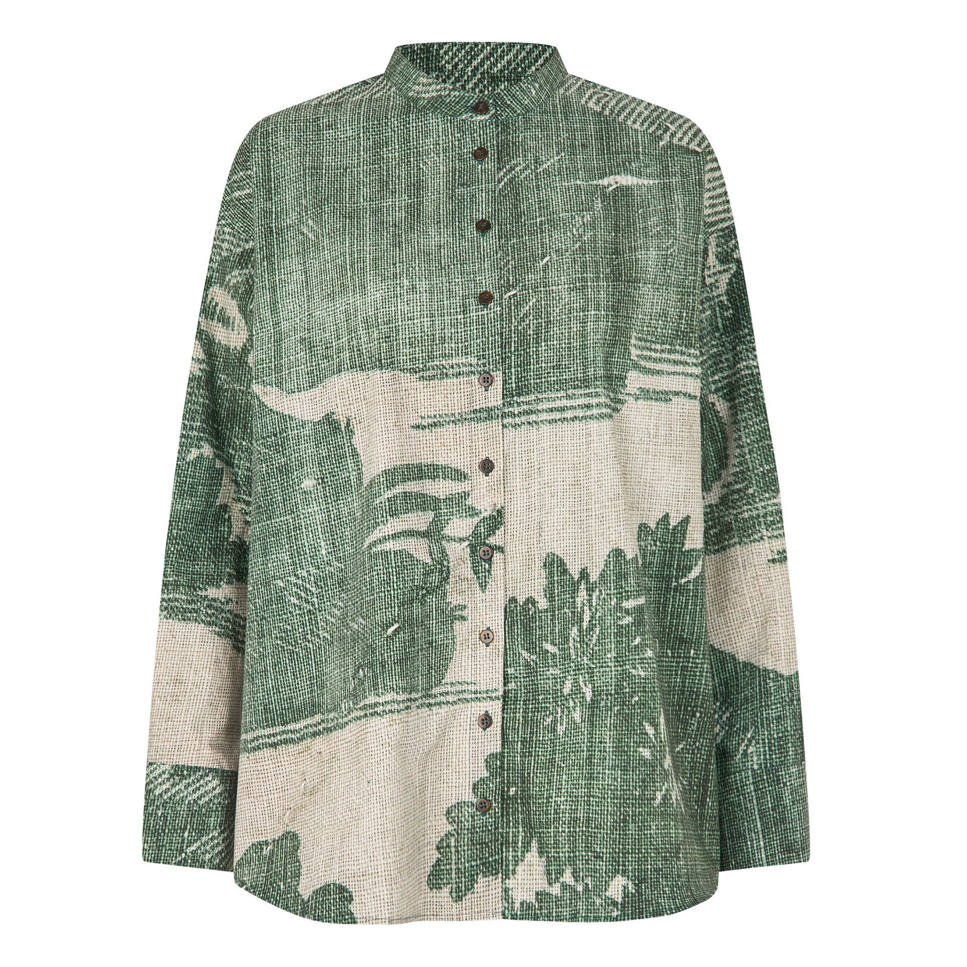 Tapis Noir Celina Bomuld Skjorte - Støvet blå Shirt Mørkegrøn