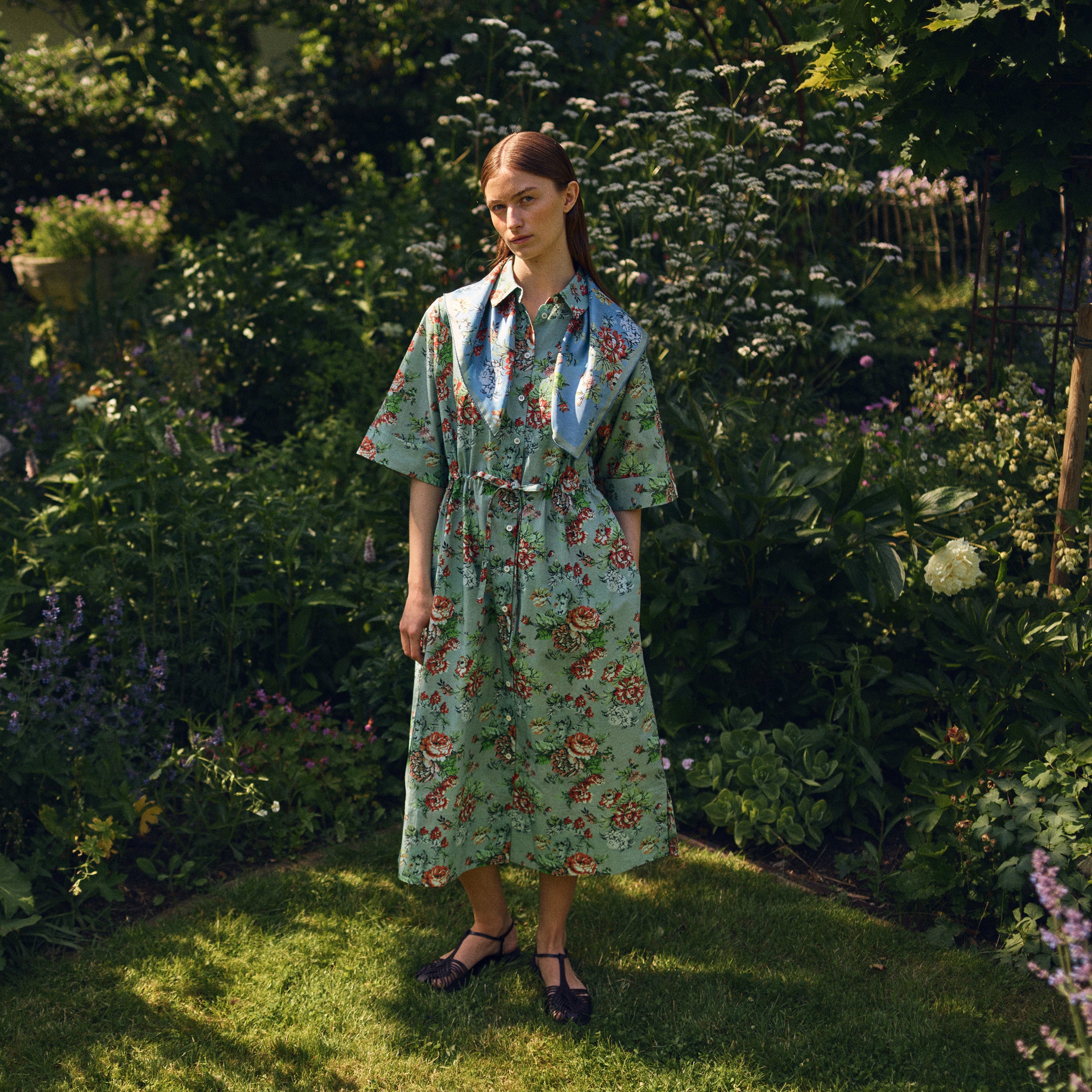 Tapis Noir Eloise Bomuld Kjole - Grøn Dress Grøn