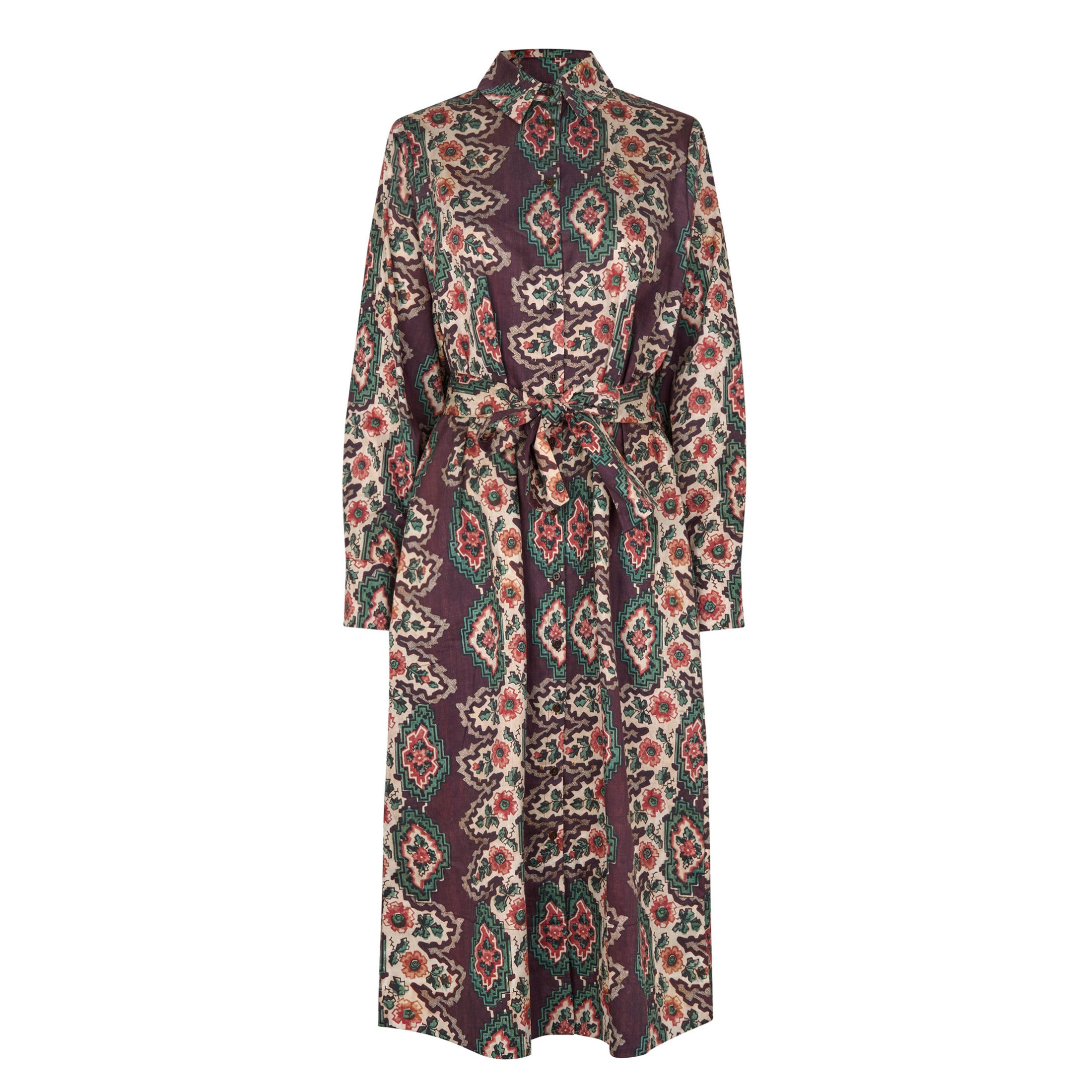 Tapis Noir Daria Bomuld Kjole - Geometrisk stribe Dress Brun