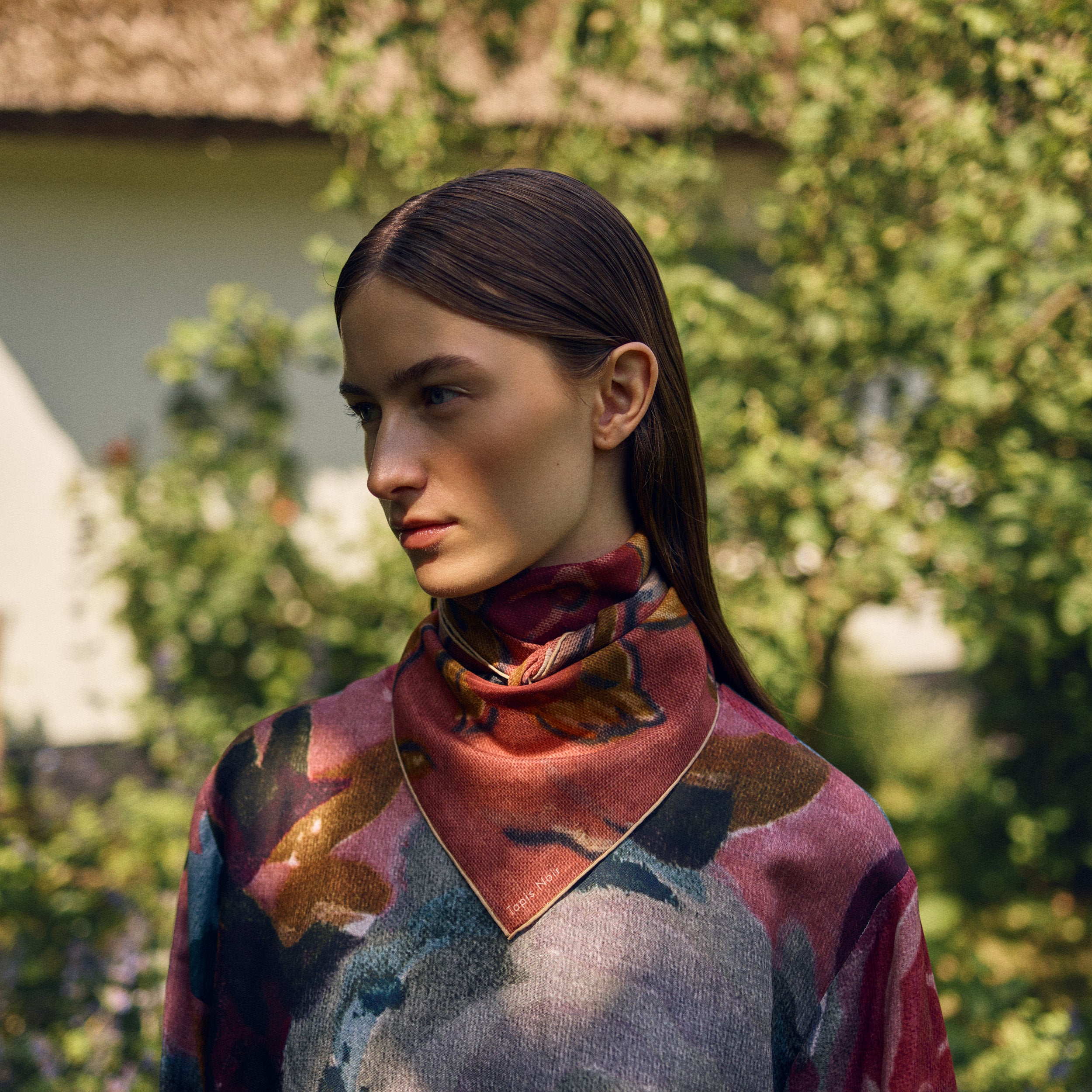 Tapis Noir Deidre Silkekjole - Blå & pink Dress Mørkeblå