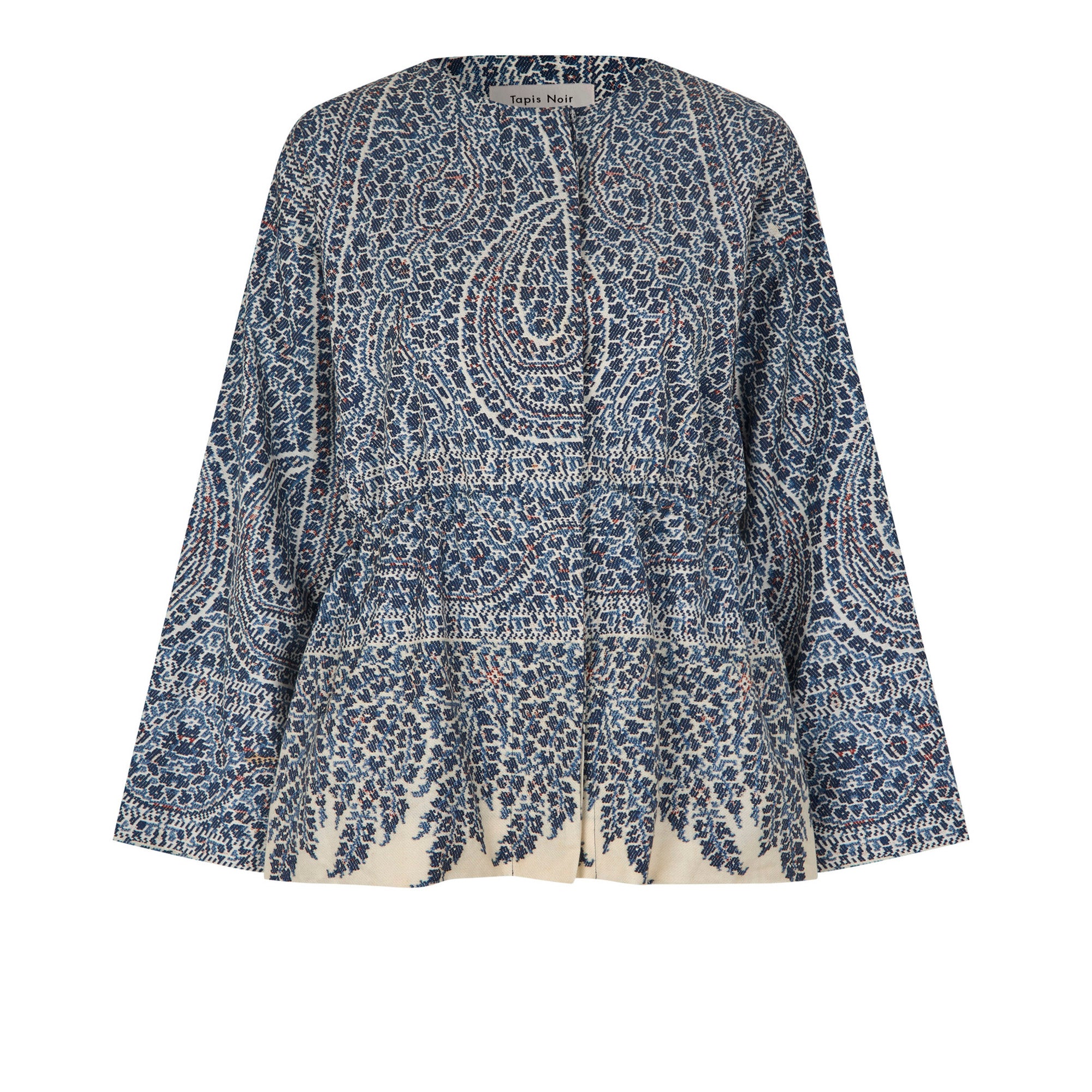 Tapis Noir Diana Bomuld Jakke - Blå paisley Jacket Mørkeblå