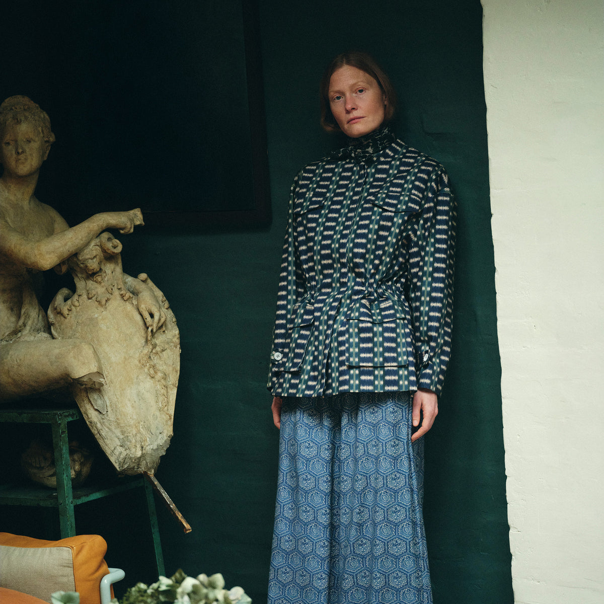 Tapis Noir Flora Cotton Jacket - Blue Jacket Mørkeblå