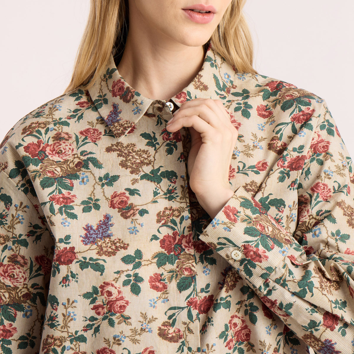 Tapis Noir Frances Cotton Shirt - Rose Shirt Beige