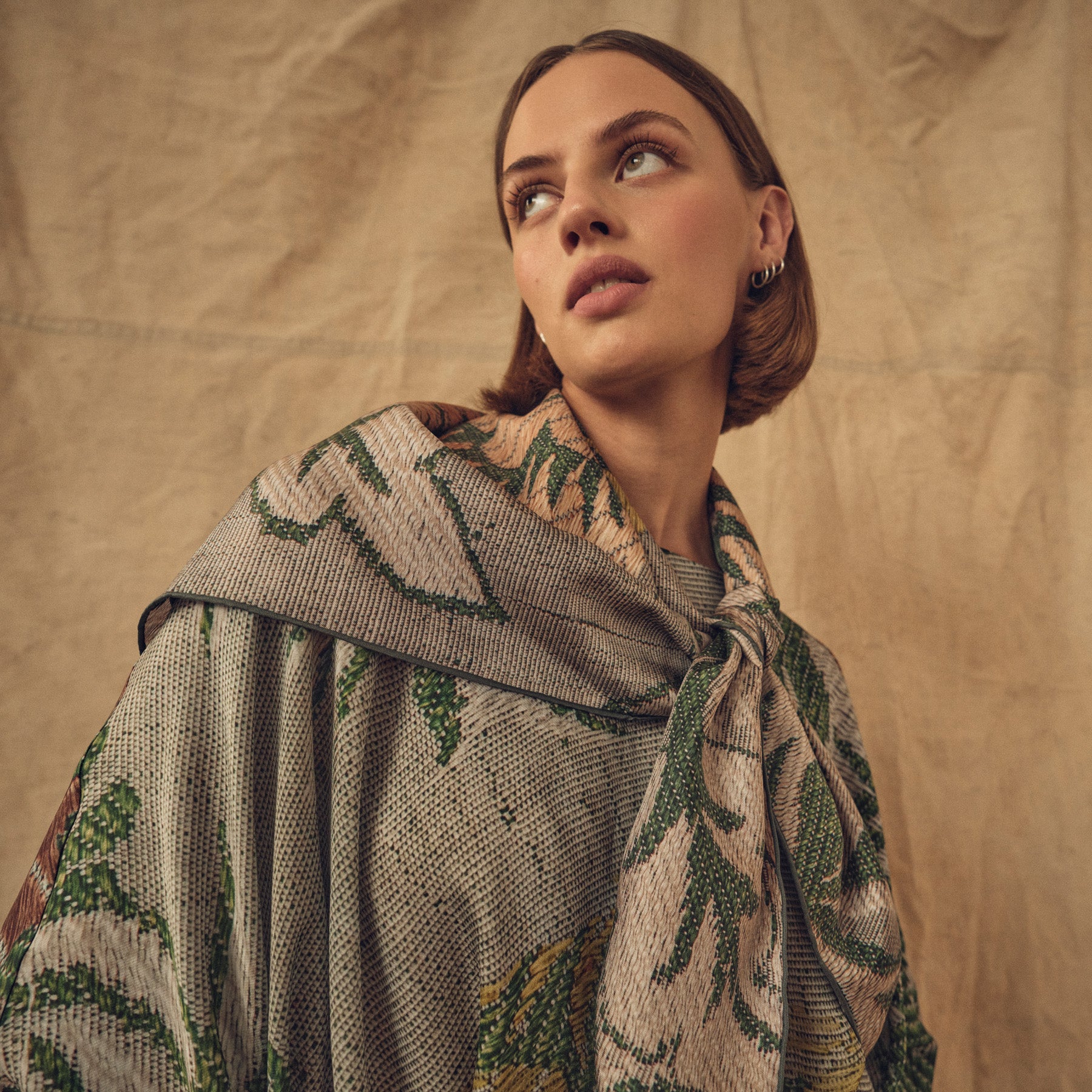 Tapis Noir Klassisk Grønt Blomstret Tørklæde Classical Grøn