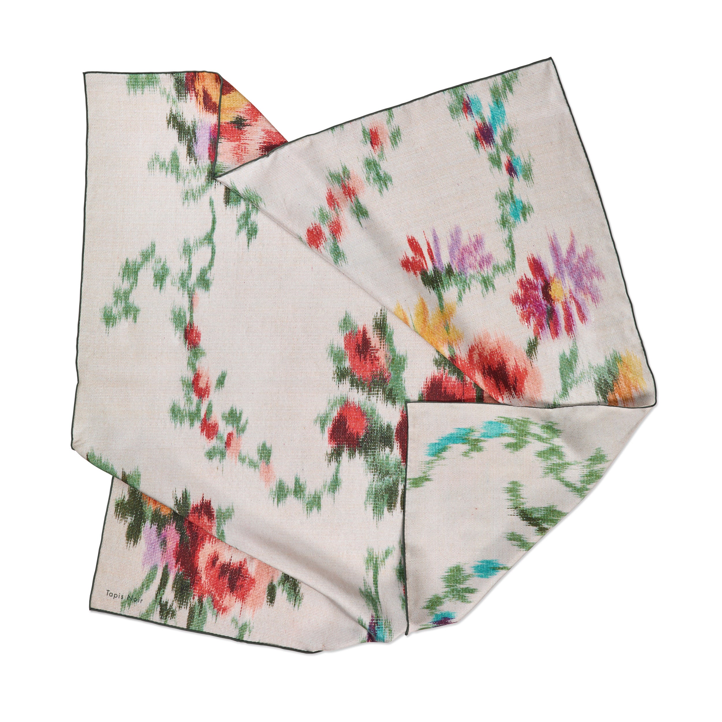 Tapis Noir Klassisk Hvidt Blomstret Tørklæde Classical Hvid