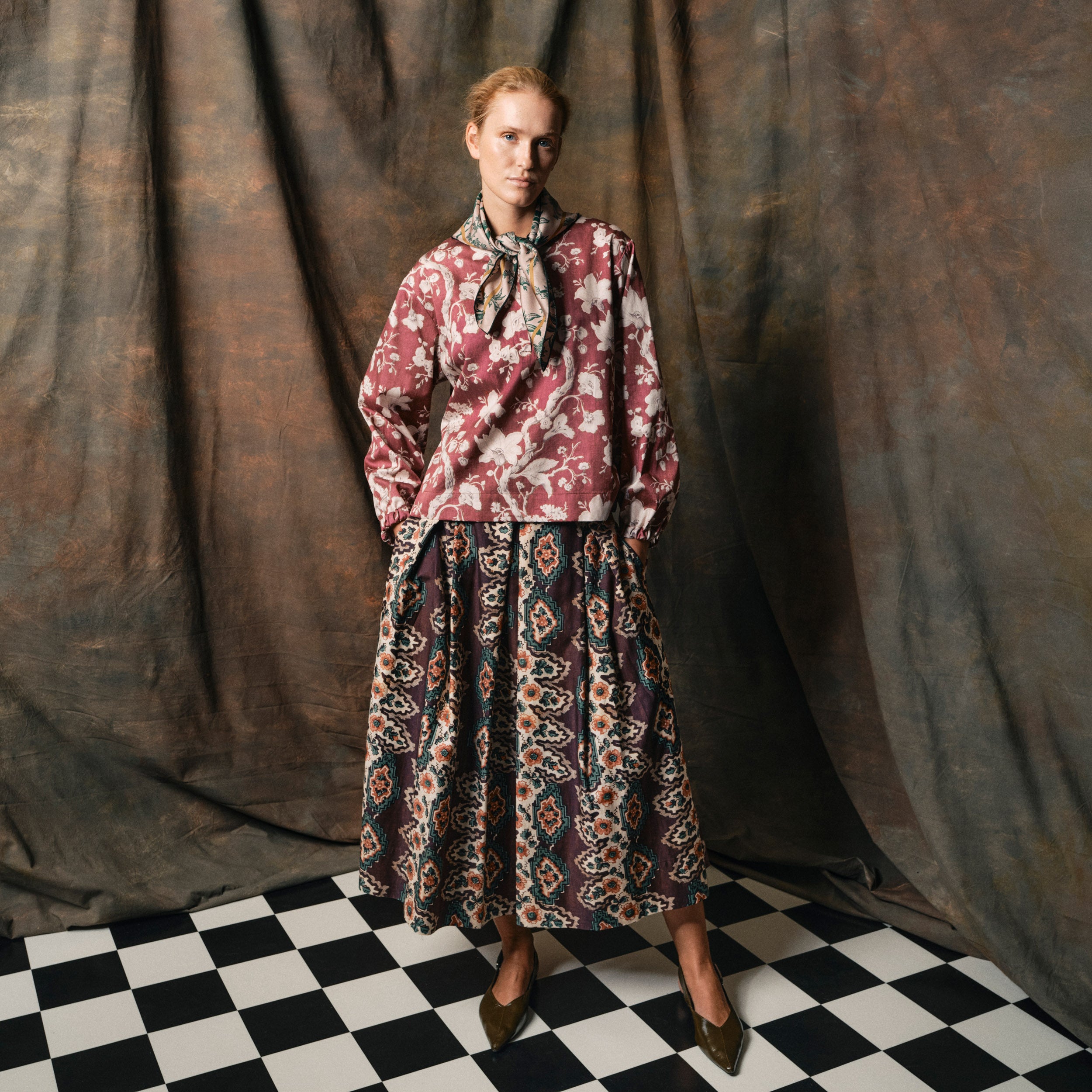 Tapis Noir Klassisk Lille Darlene Tørklæde Small Classical Grøn