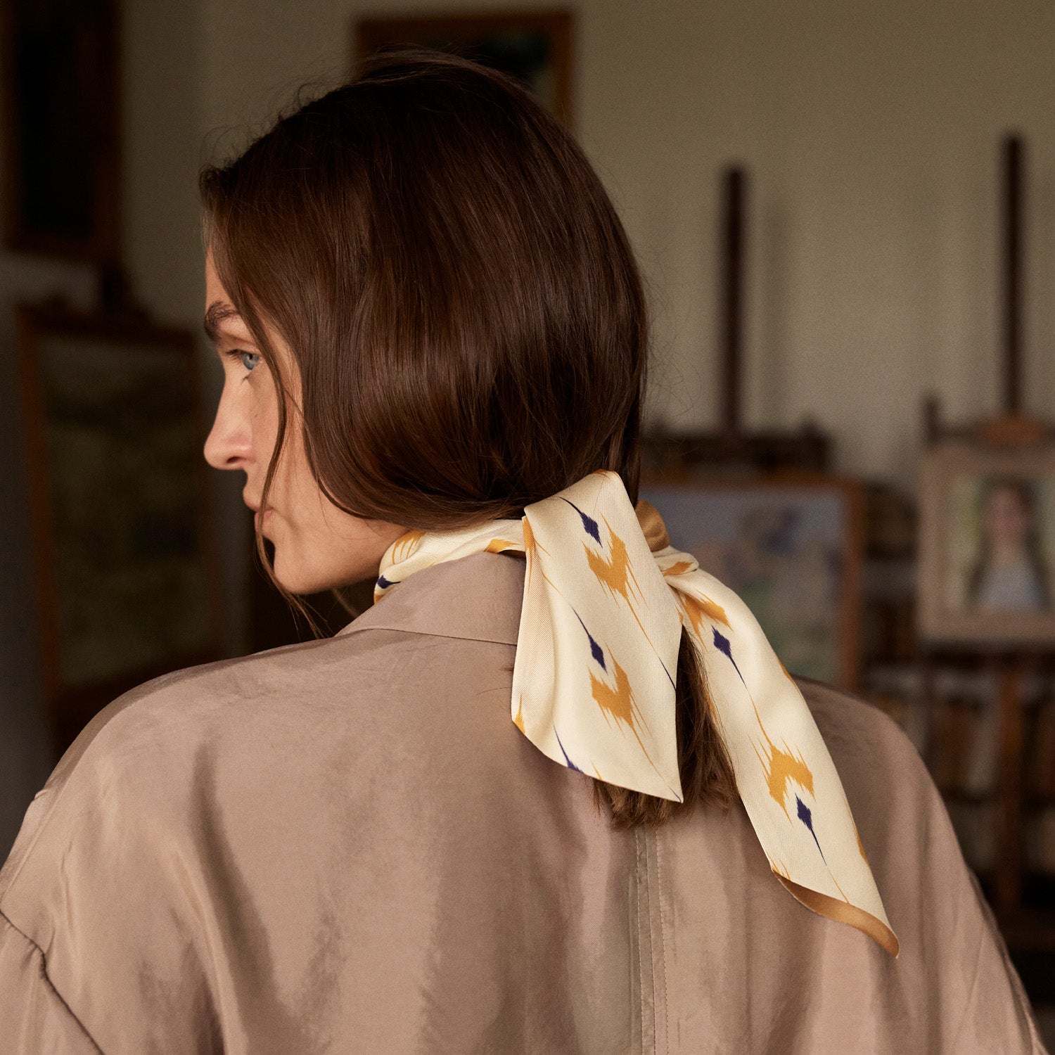 Tapis Noir Korte Paisley Prikket Tørklæde Short Etnisk