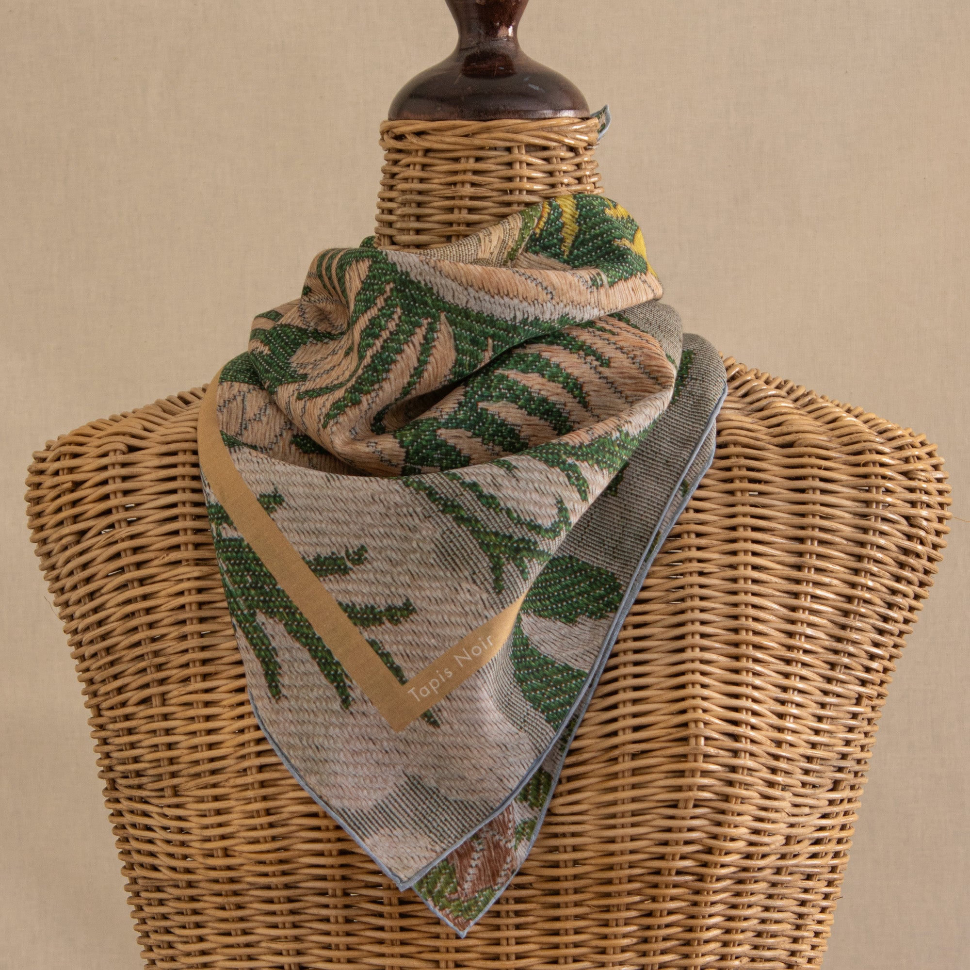 Tapis Noir Let Grønt Blomstret Tørklæde Light Grøn