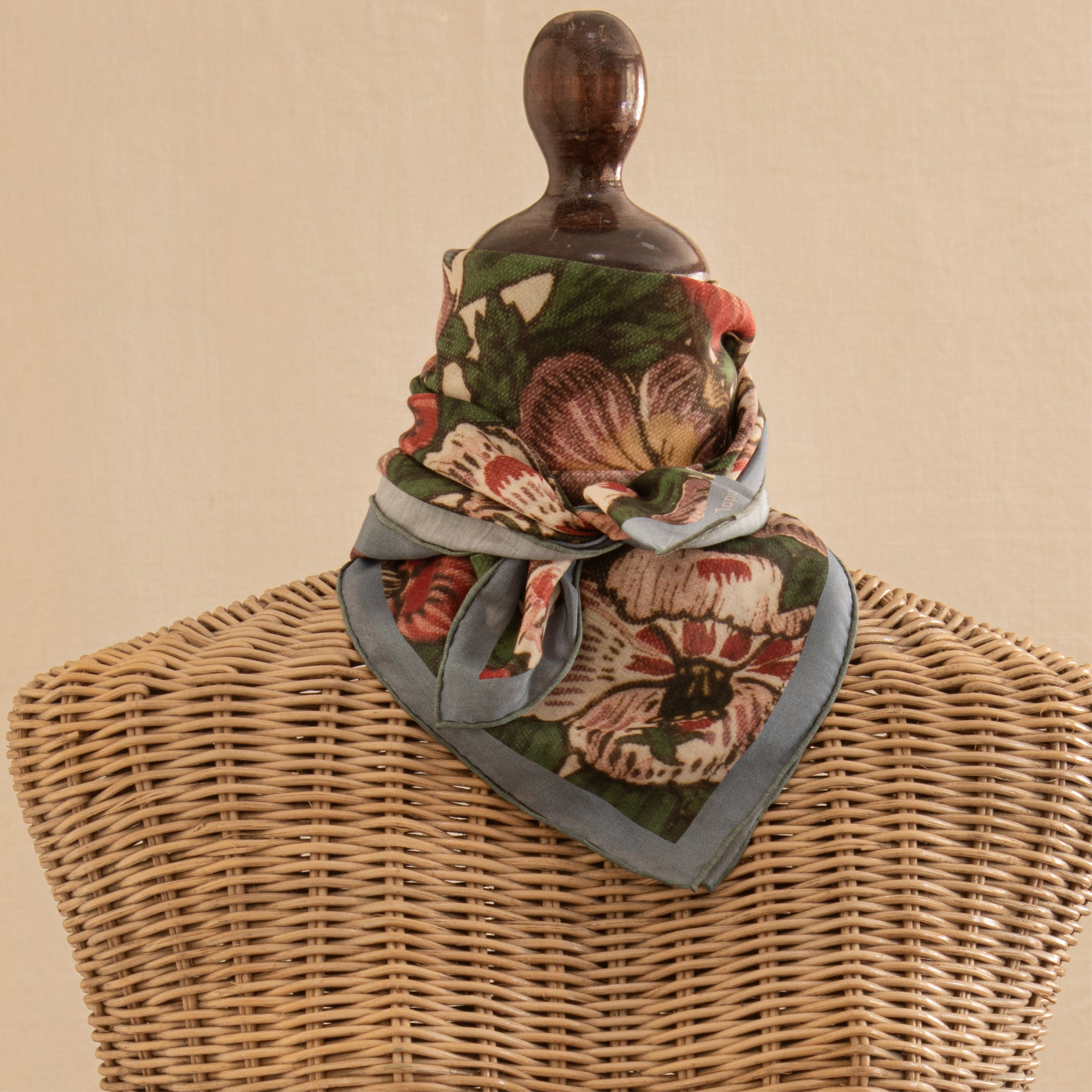 Tapis Noir Let Grønt Blomstret Tørklæde Light Grøn