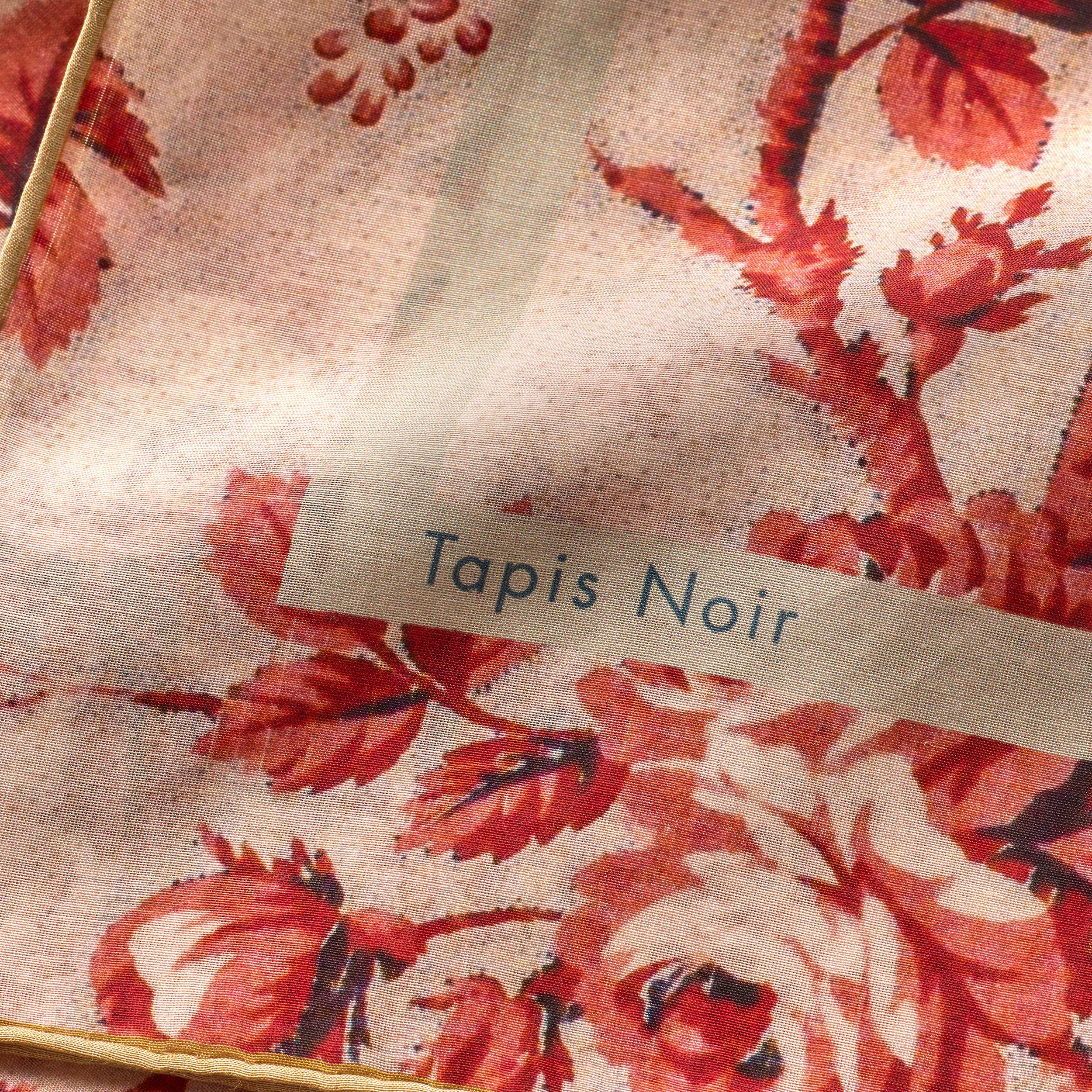 Tapis Noir Let Rødt Blomstret Toile Tørklæde Light Rød