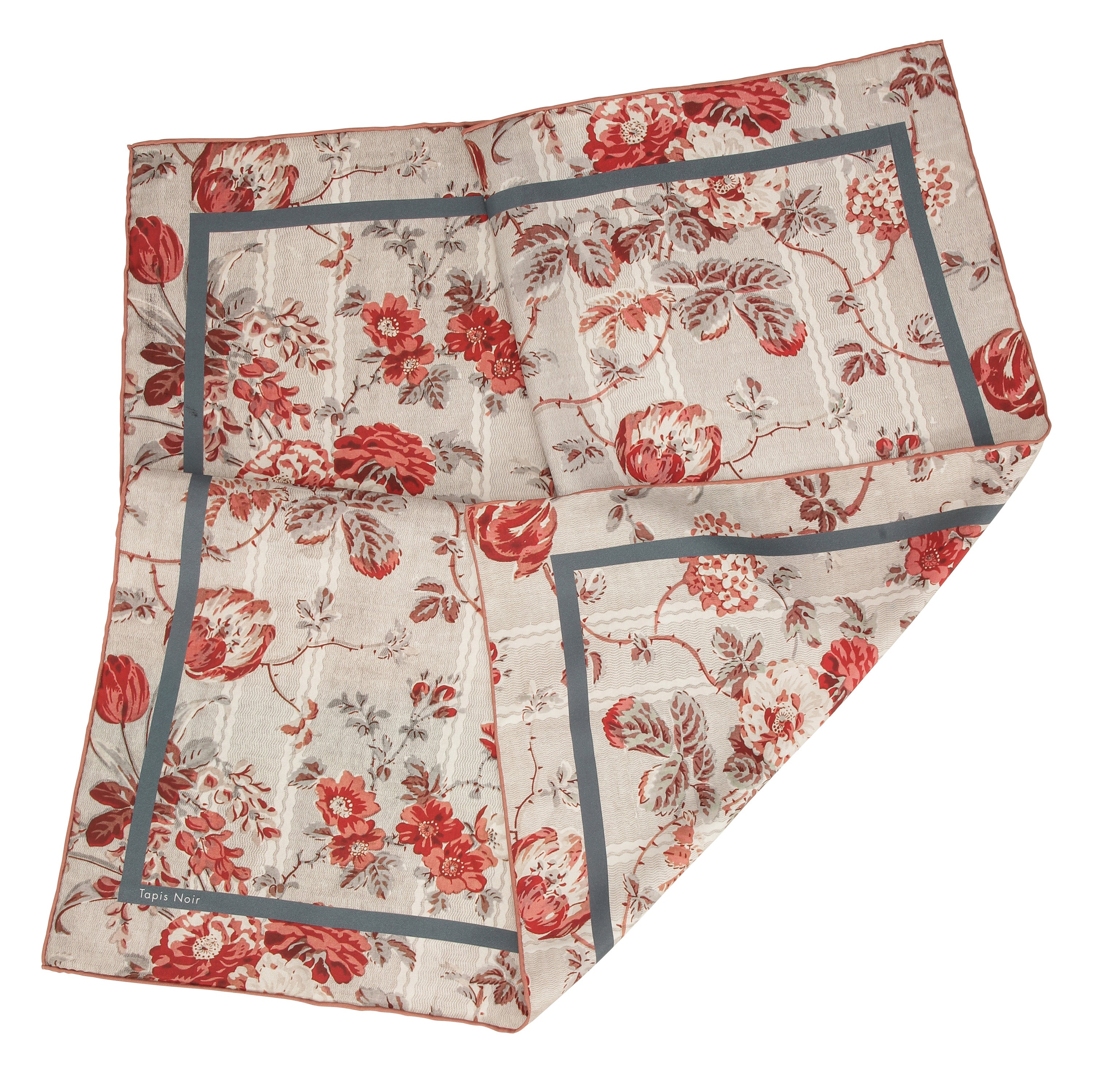 Tapis Noir Lille Klassisk Gråt Blomstret Tørklæde Small Classical Grå