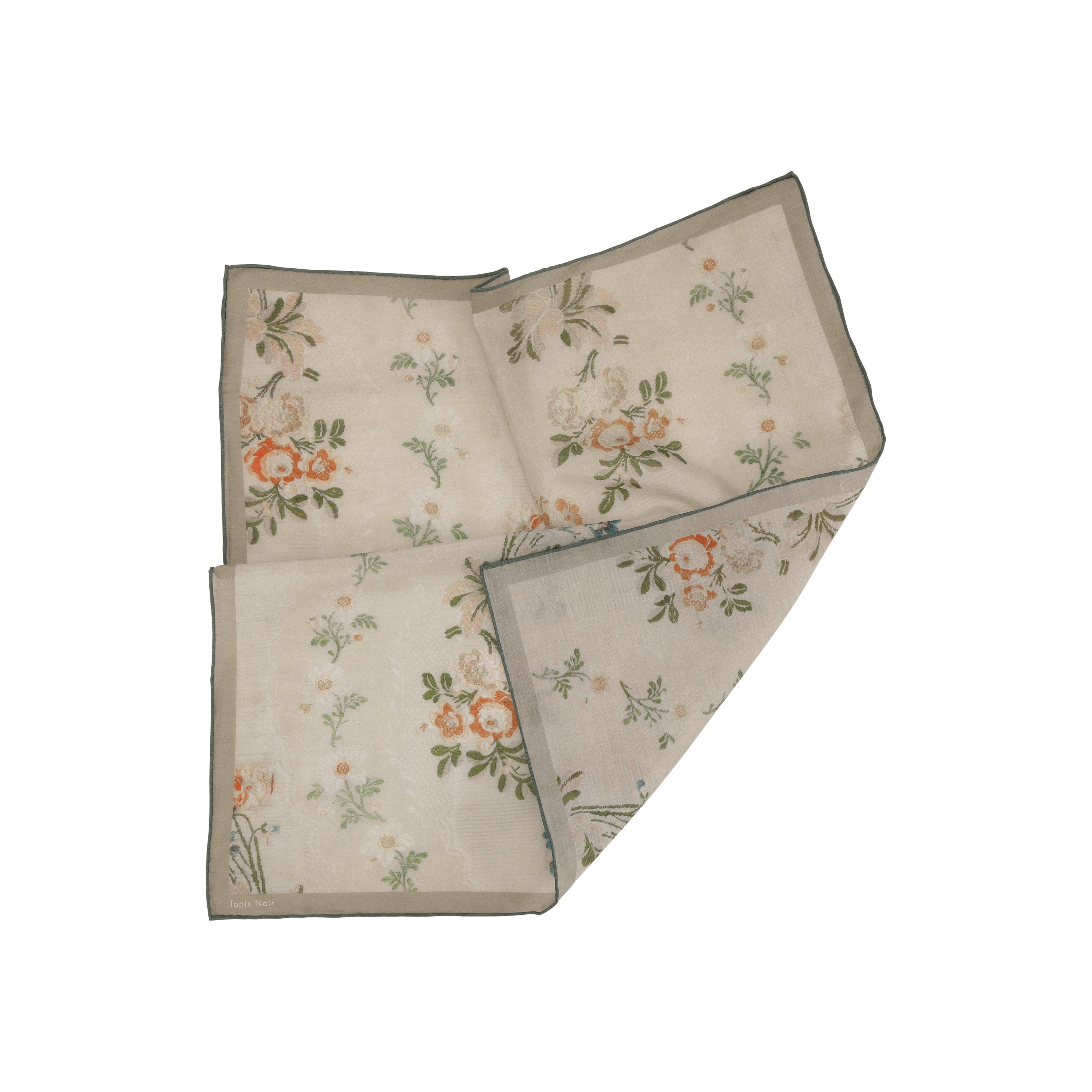 Tapis Noir Lommetørklæde Brokade Handkerchief Beige