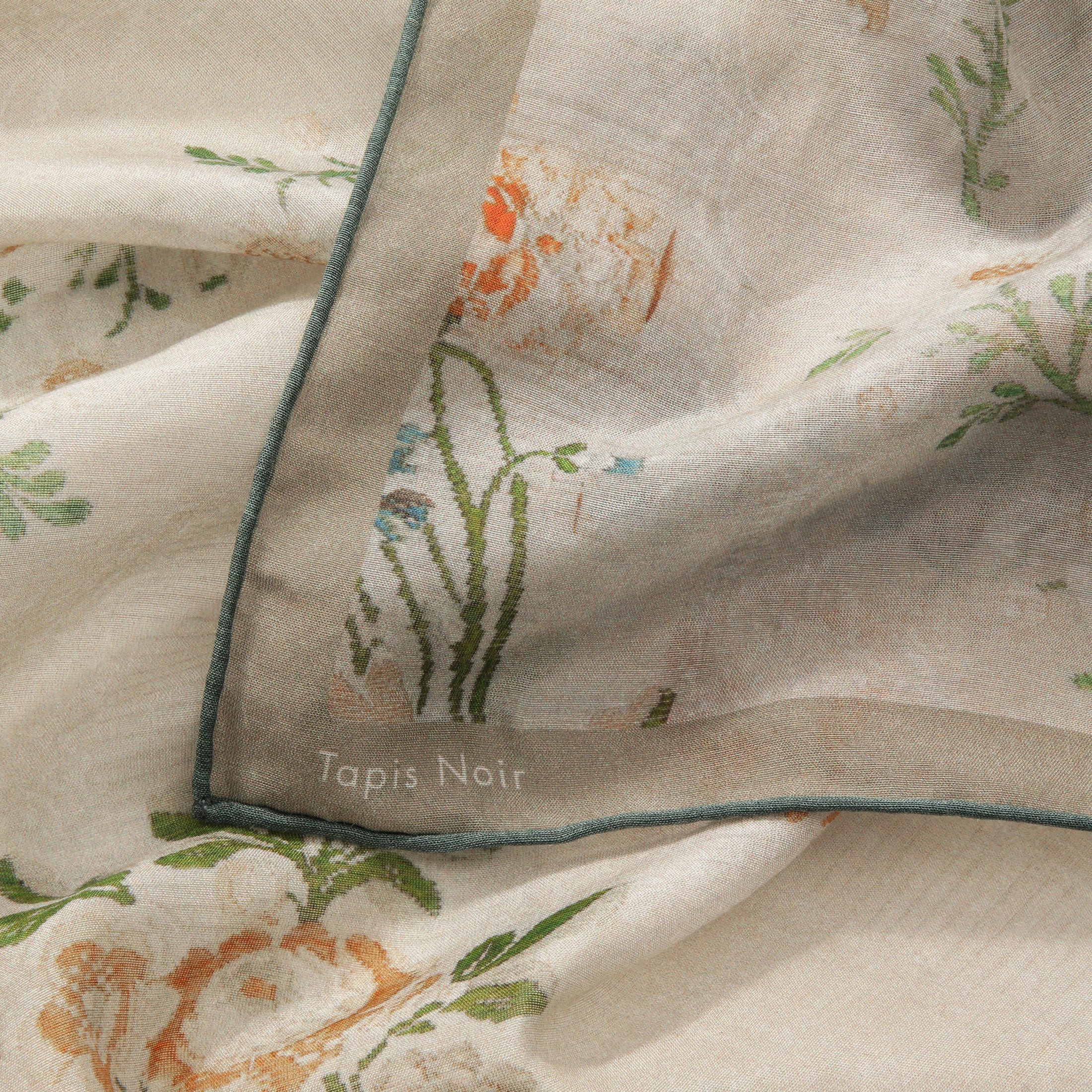 Tapis Noir Lommetørklæde Brokade Handkerchief Beige