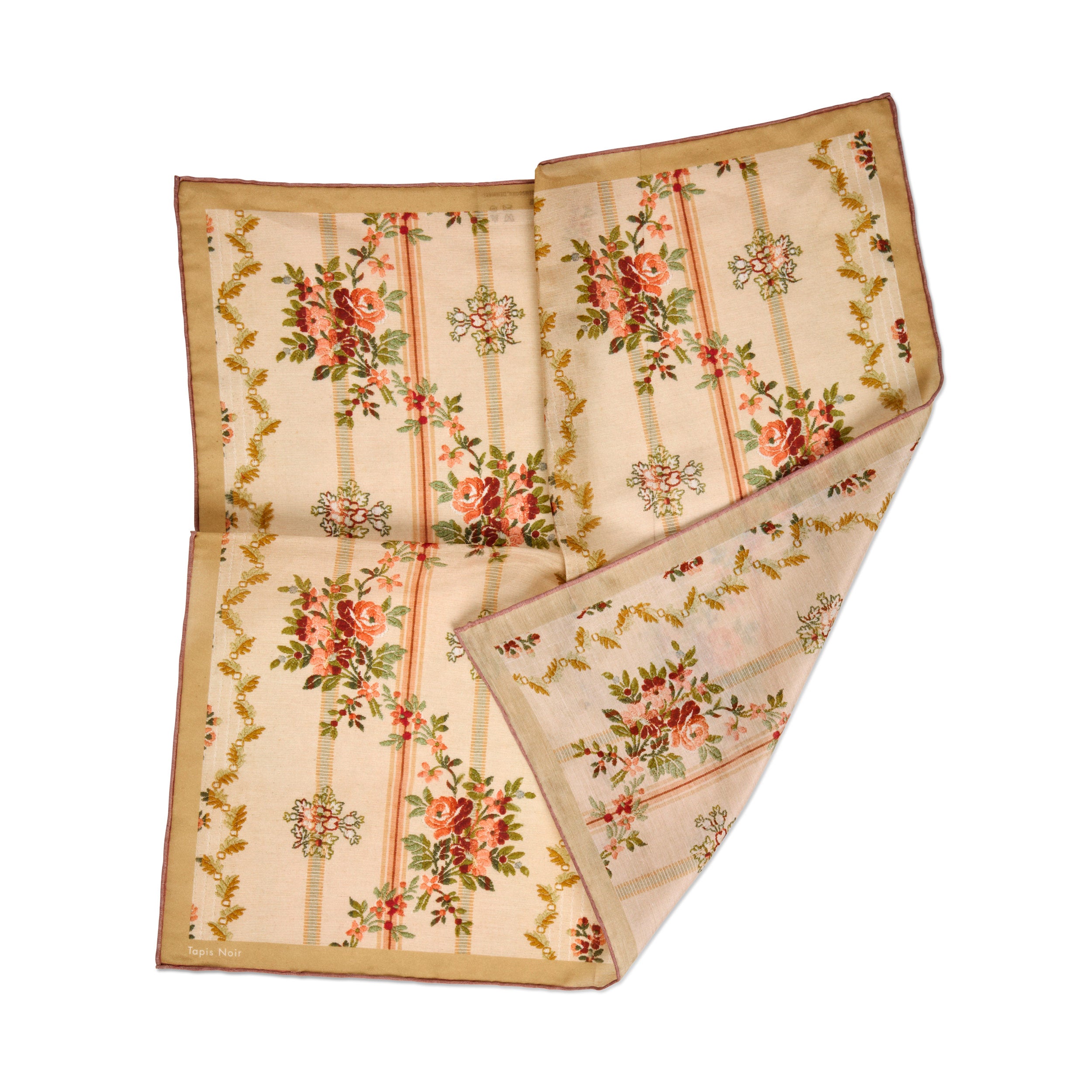 Tapis Noir Lommetørklæde Pastel Stribet Handkerchief Beige