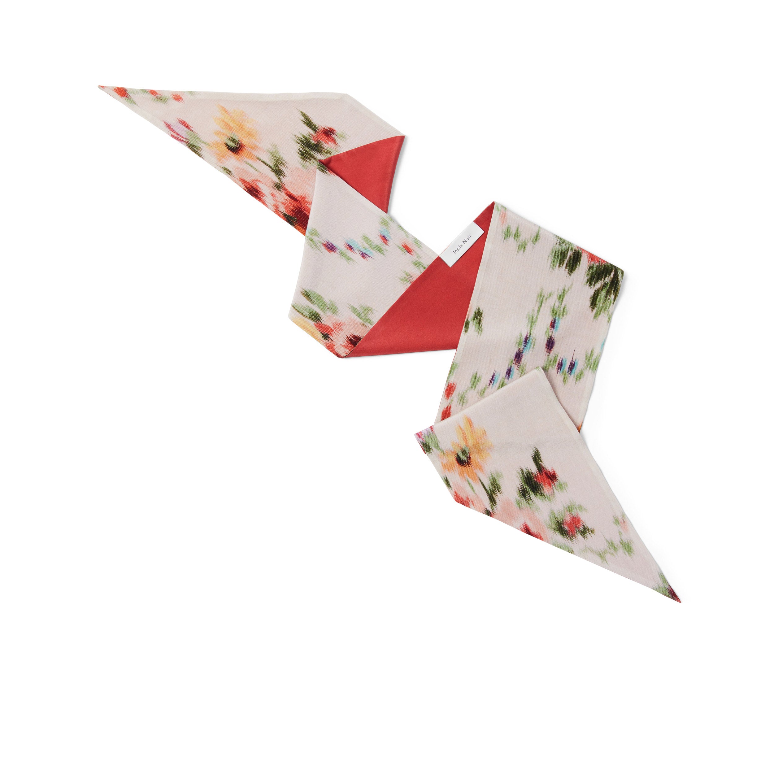 Tapis Noir Smalt Hvidt Blomstret Tørklæde Slim Flerfarvet