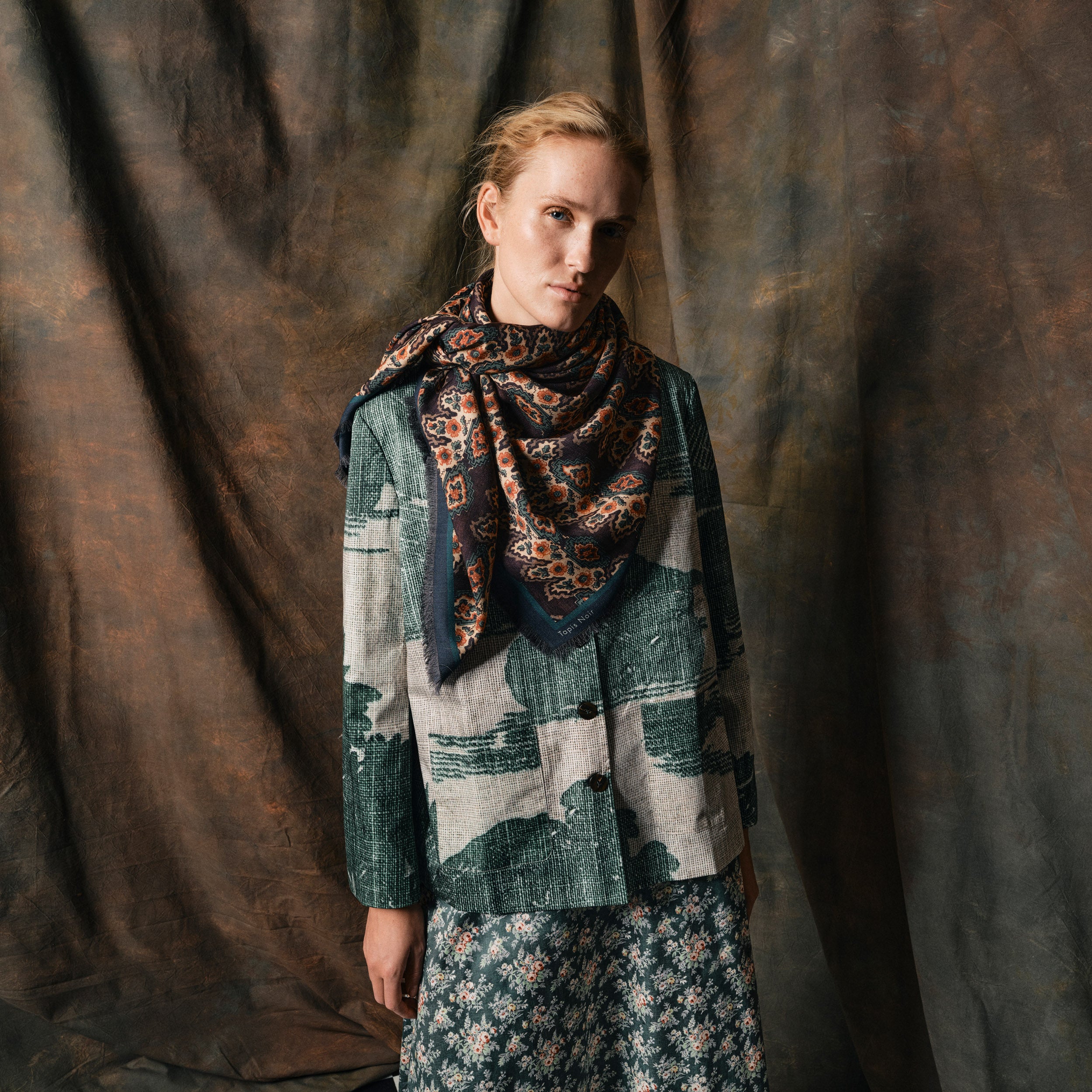 Tapis Noir Stort Dara Tørklæde Large Brun