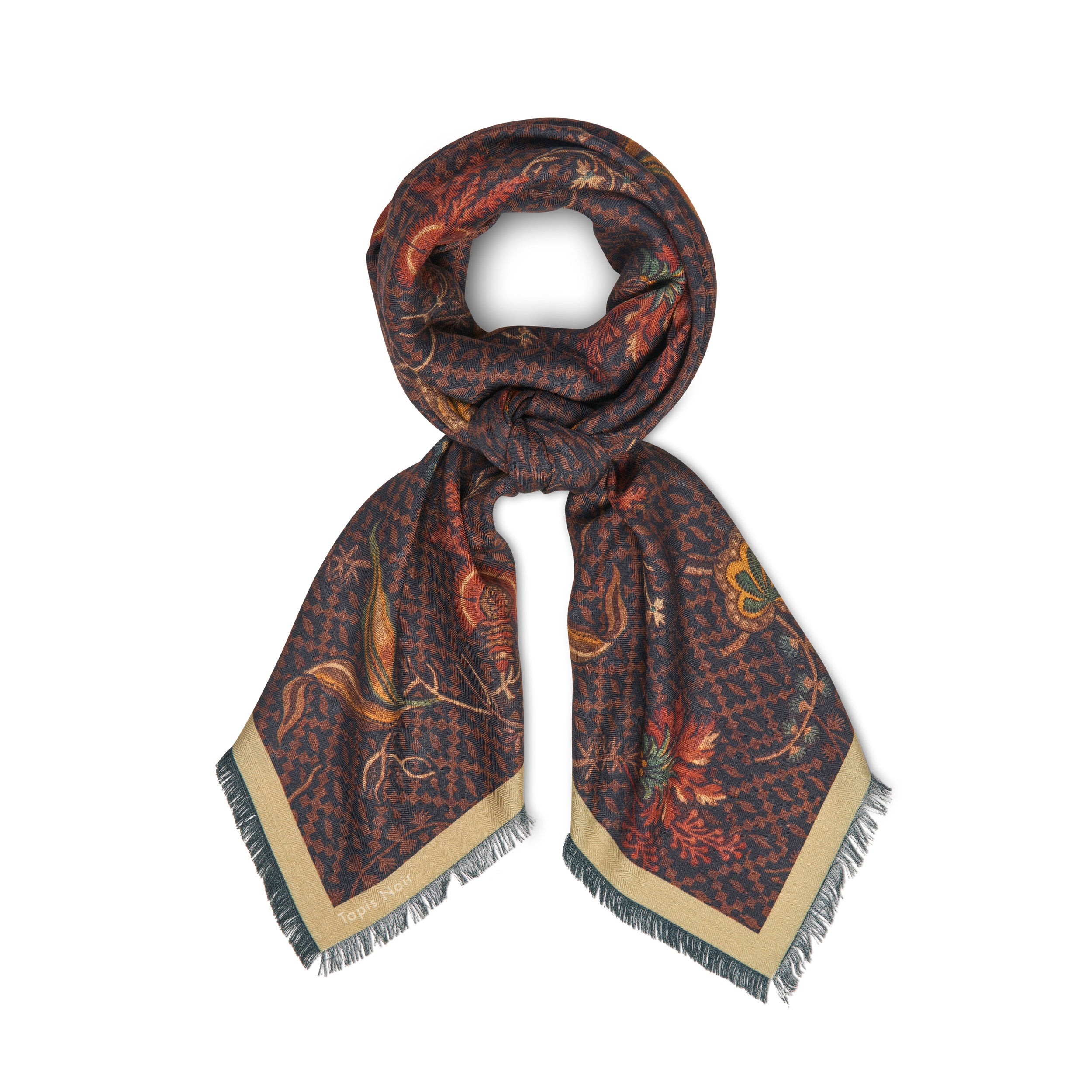 Tapis Noir Stort Demi Tørklæde Large Brun