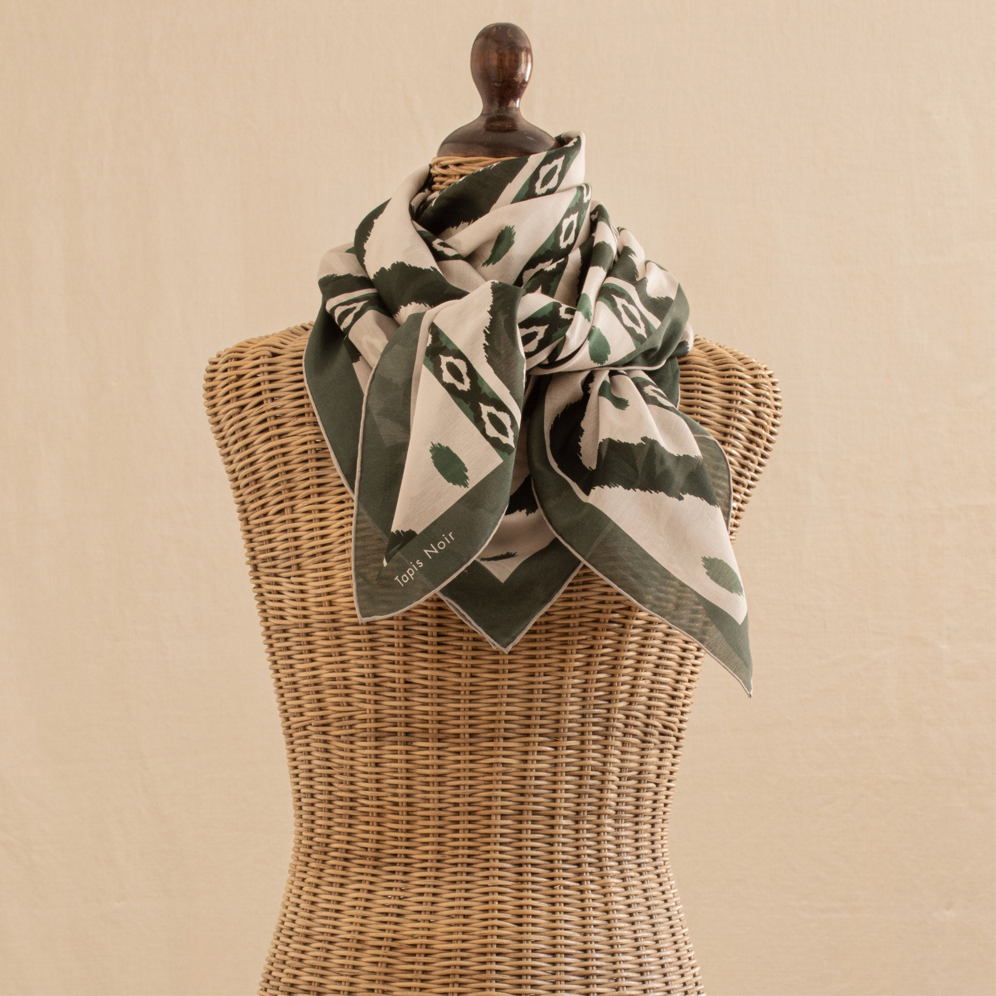 Tapis Noir Stort Let Grønt Bølget Tørklæde Light Large Grøn