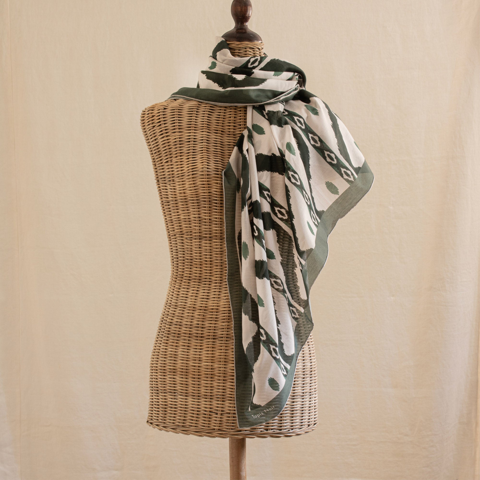 Tapis Noir Stort Let Grønt Bølget Tørklæde Light Large Grøn