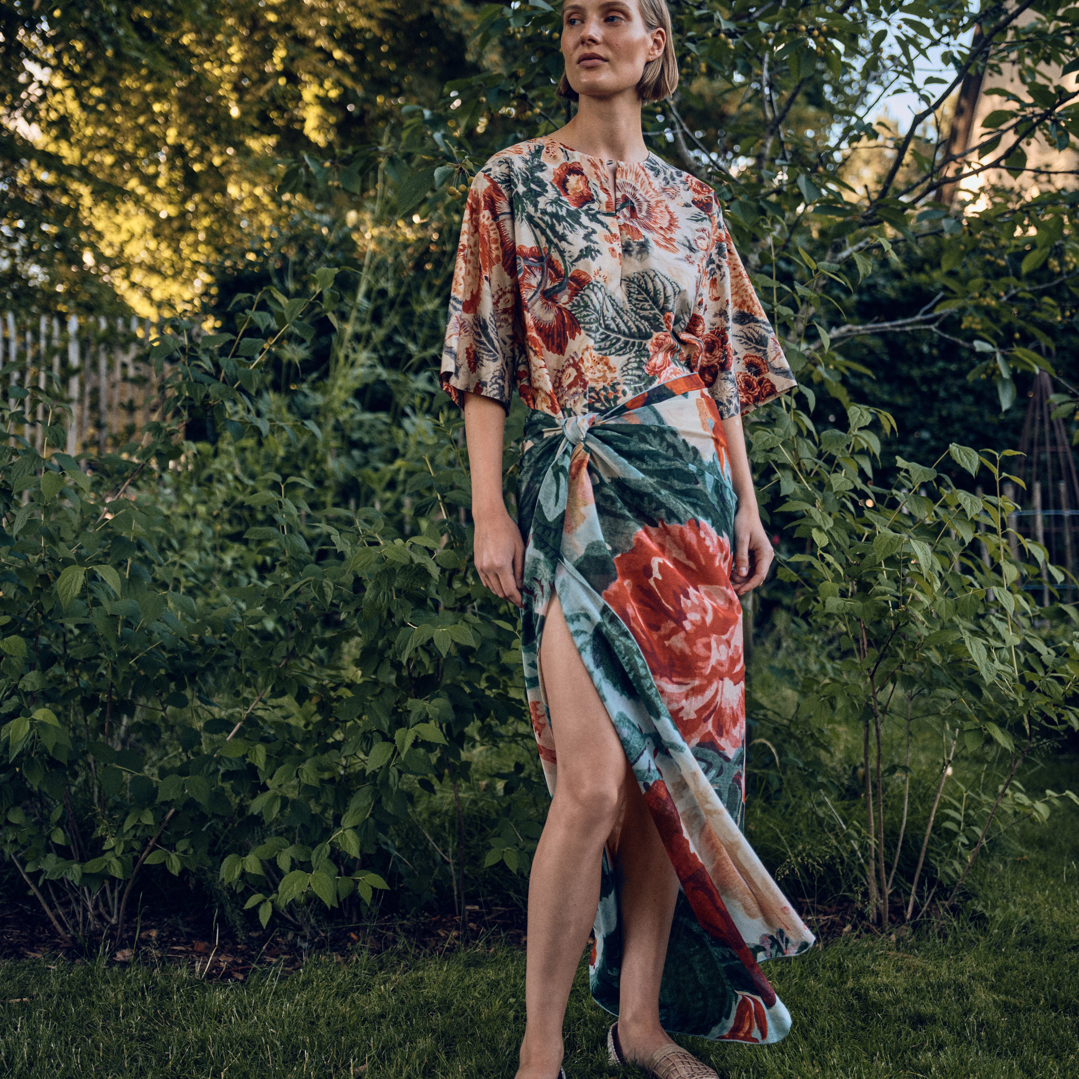 Tapis Noir Stort Let Multifarvet Blomstret Tørklæde Light Large Flerfarvet