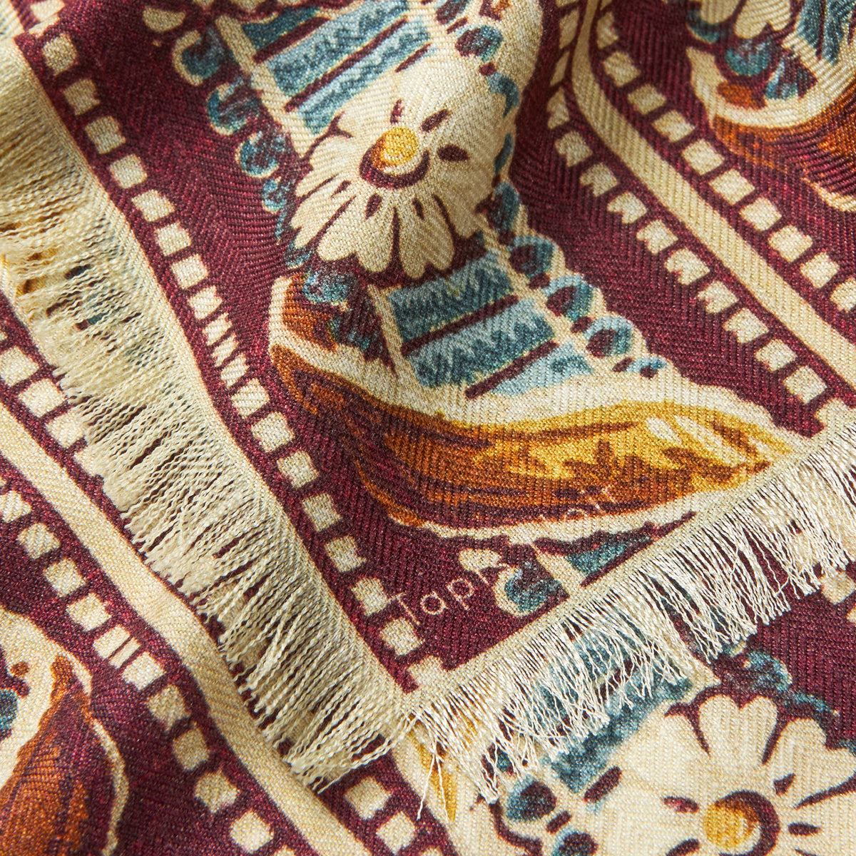 Tapis Noir Uld Lille Gabby Tørklæde Wool Small Bordeaux